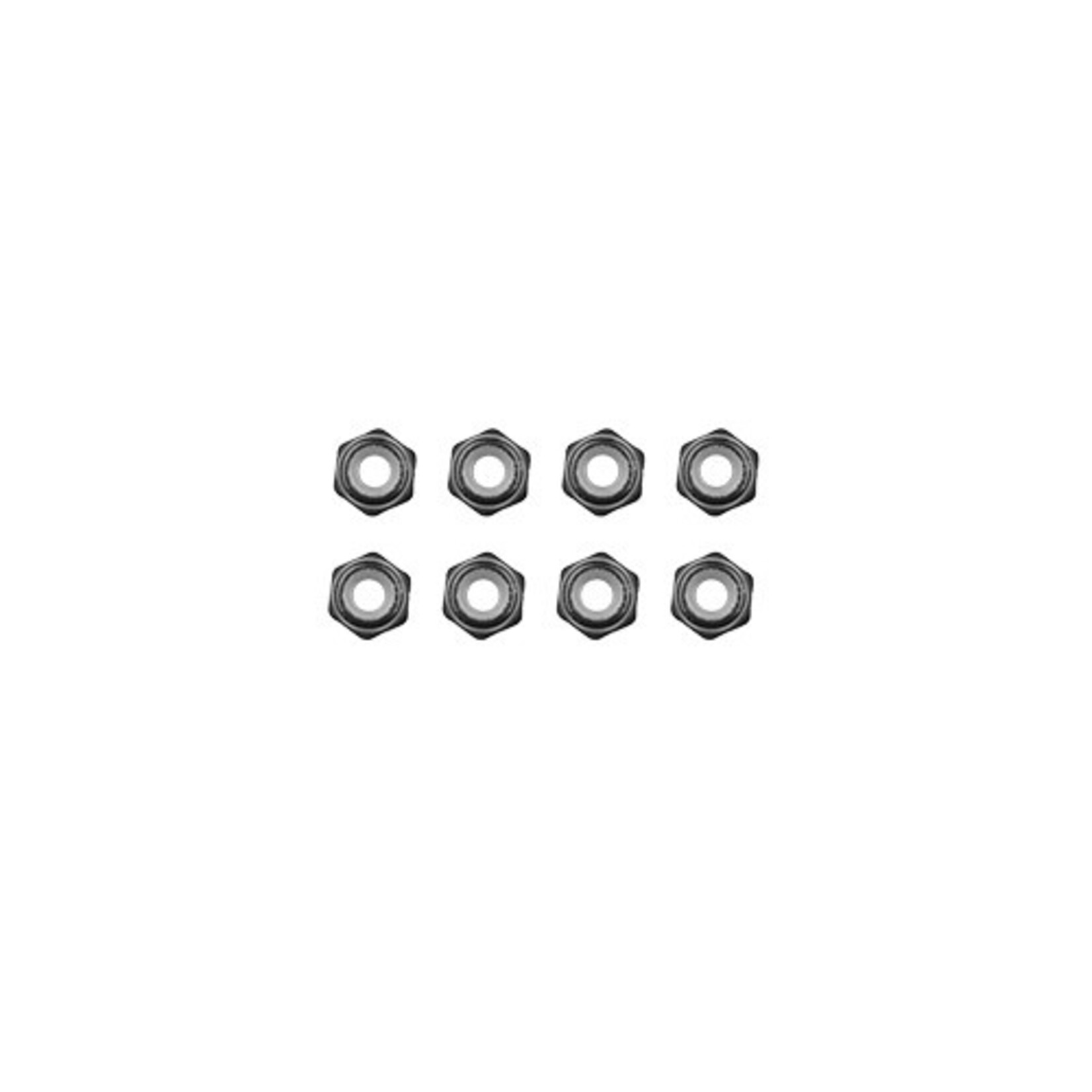 ASC21689 Associated M2 Locknuts, Black Aluminum (8pcs)