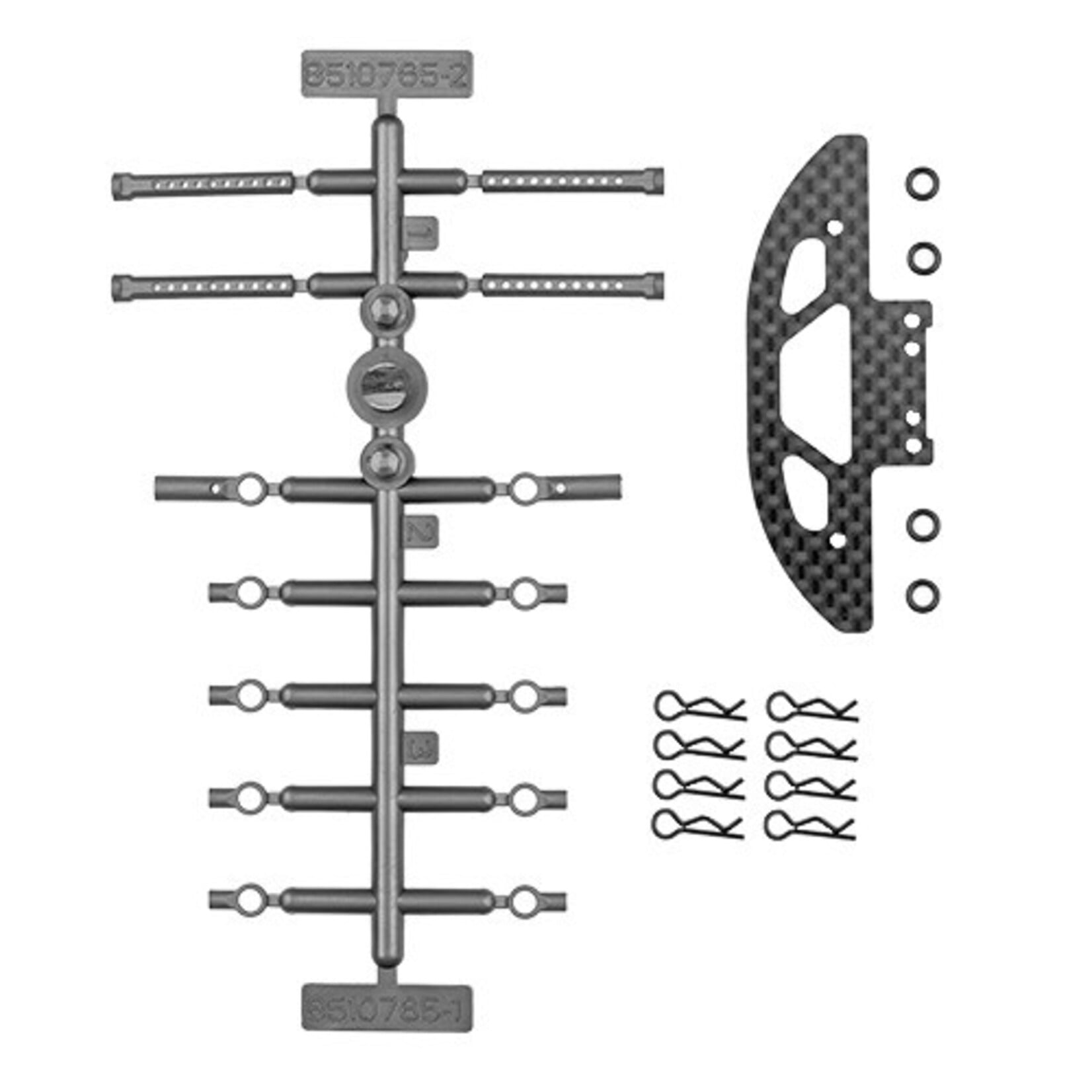 Team Associated ASC21645 Associated RC28R Front Bumper And Body Mount Set