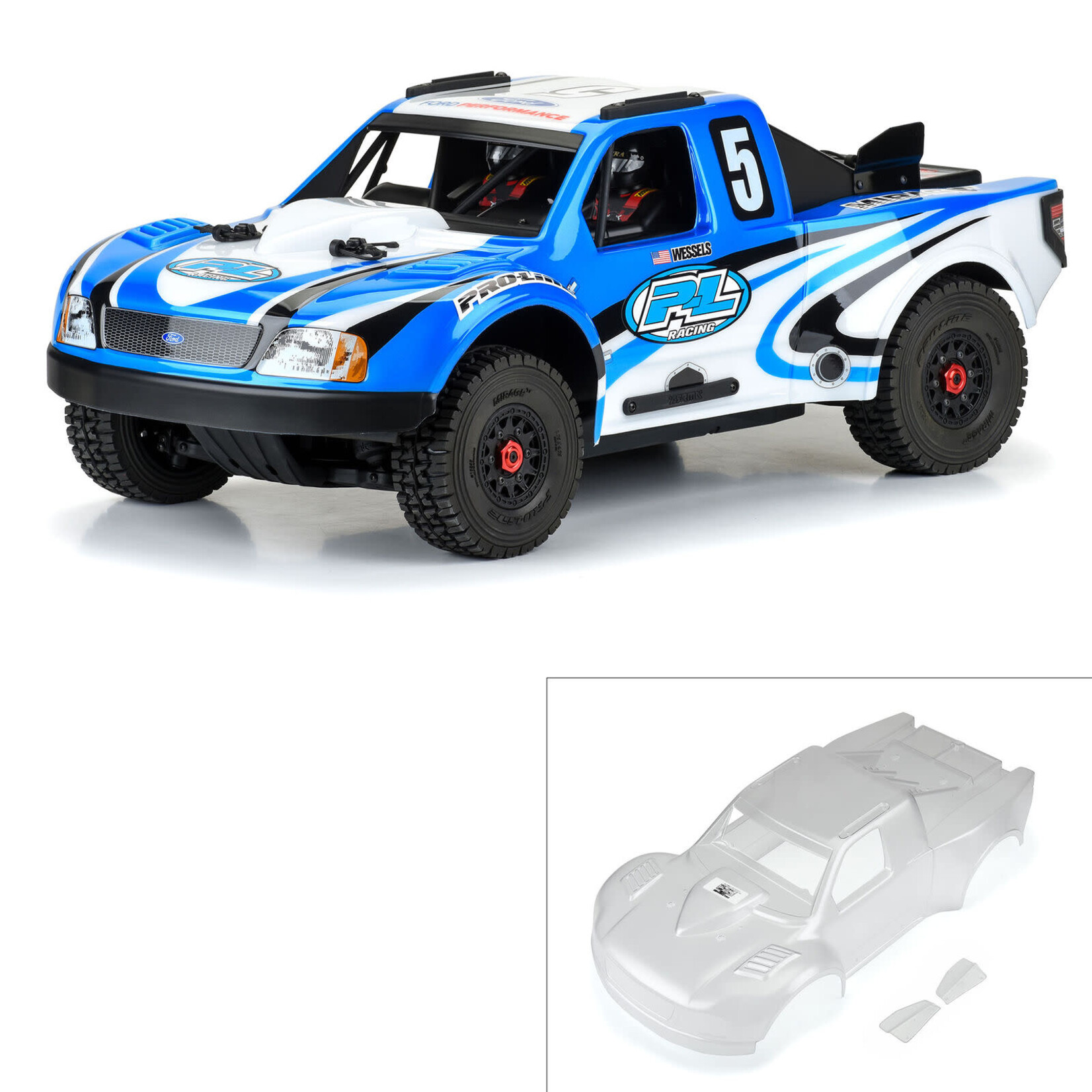 Pro-line Racing **PRO363817 Proline 1/8 Pre-Cut 1997 Ford F-150 Trophy Truck Clear Body: Mojave 4S