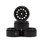 Treal Hobby TLHTWHEEL-97 Treal Hobby Type I 1.9 Vintage 12-Hole Beadlock Wheels (Black) (4)