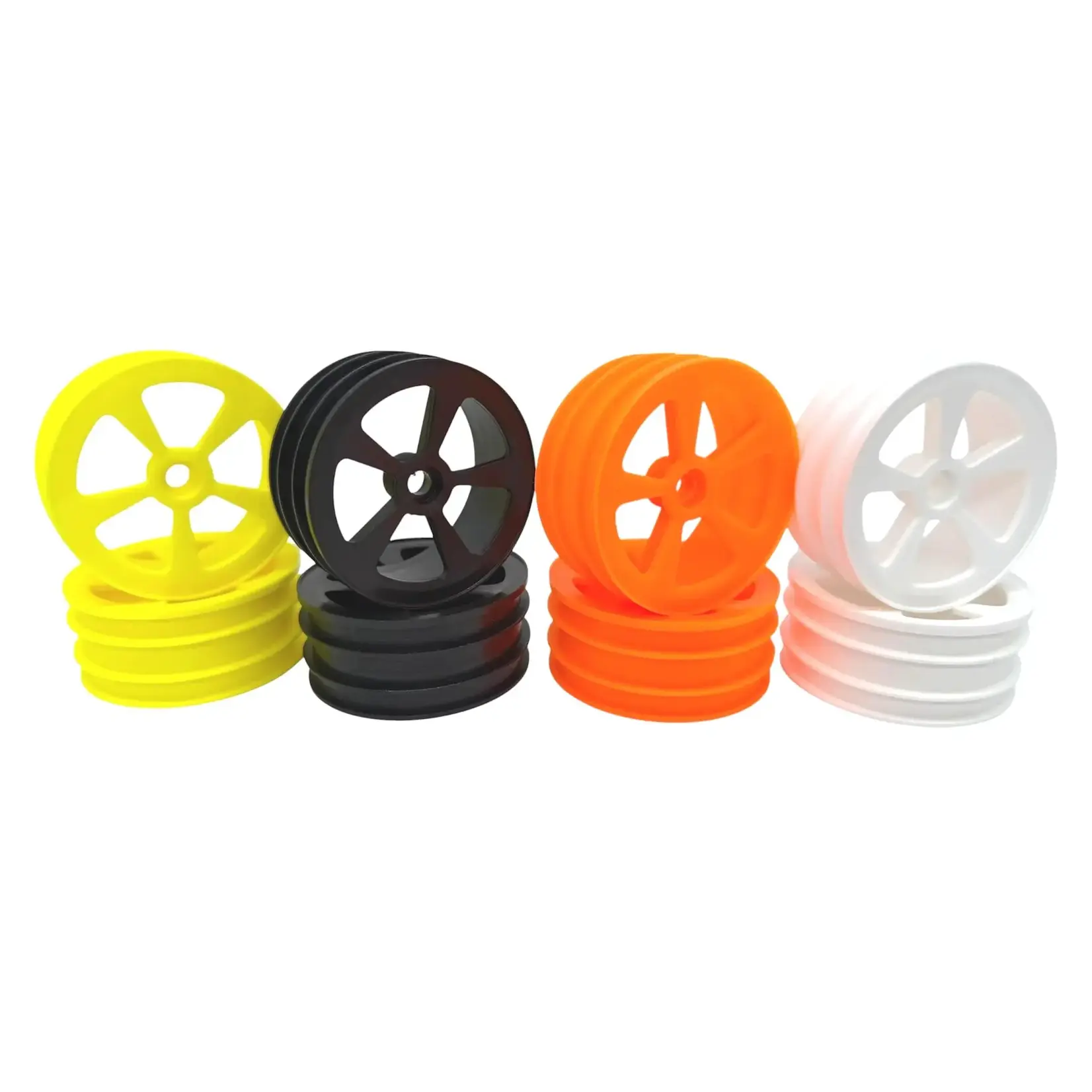 JC Racing Products JC-0019-BK Losi JRX2 5 Wheel Set Wide Front - Black