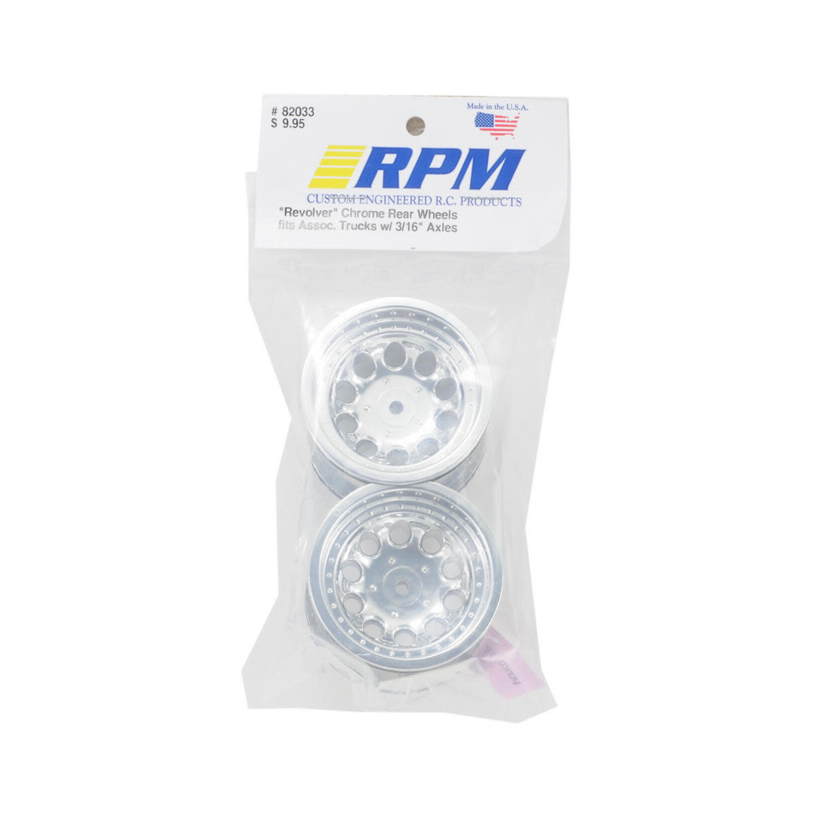 RPM RPM82033 RPM "Revolver 10 Hole" Associated Rear Wheels (2) (Chrome) (Pin)