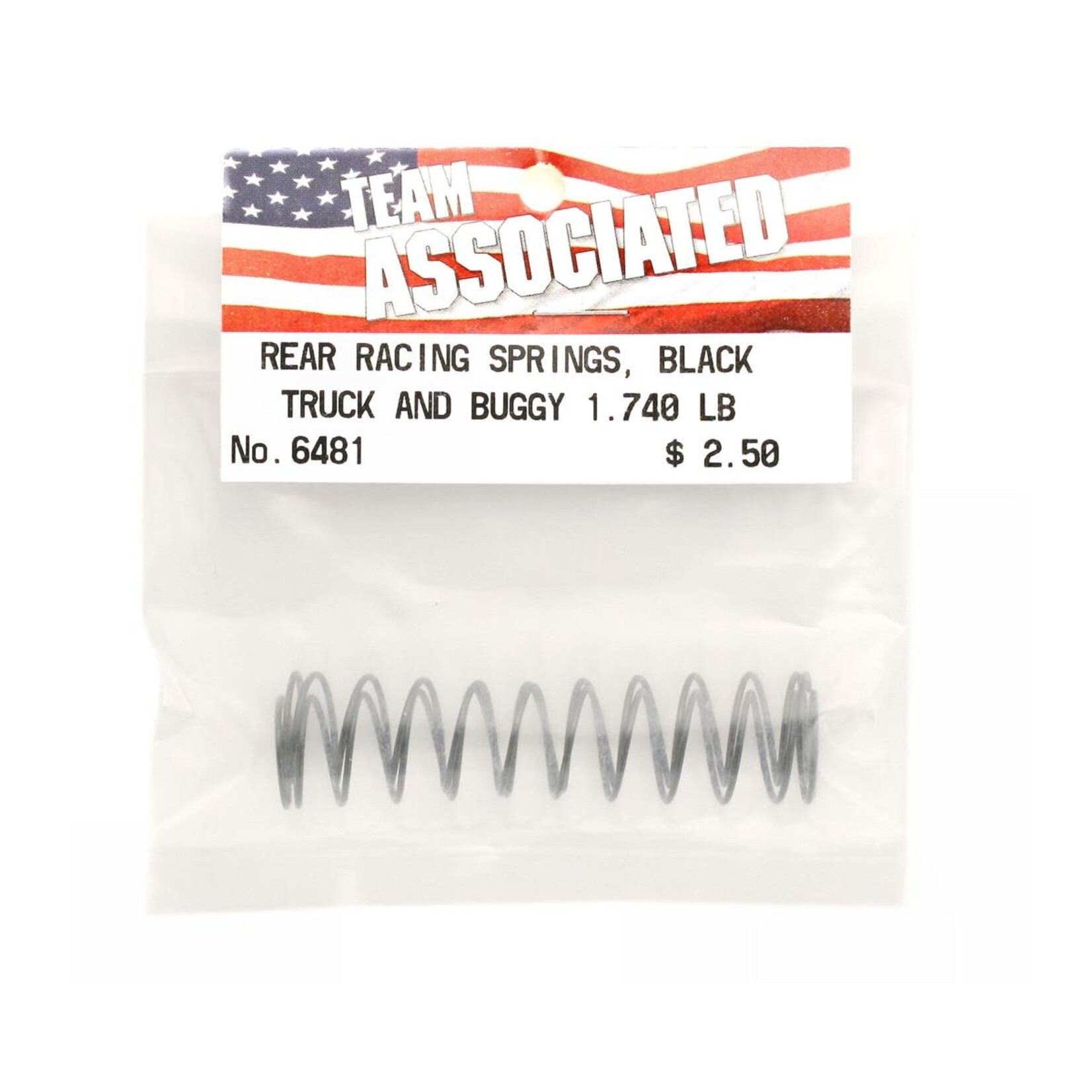 Team Associated ASC6481 Team Associated Rear Buggy & Truck Shock Spring 1.74lb (Black) (2)