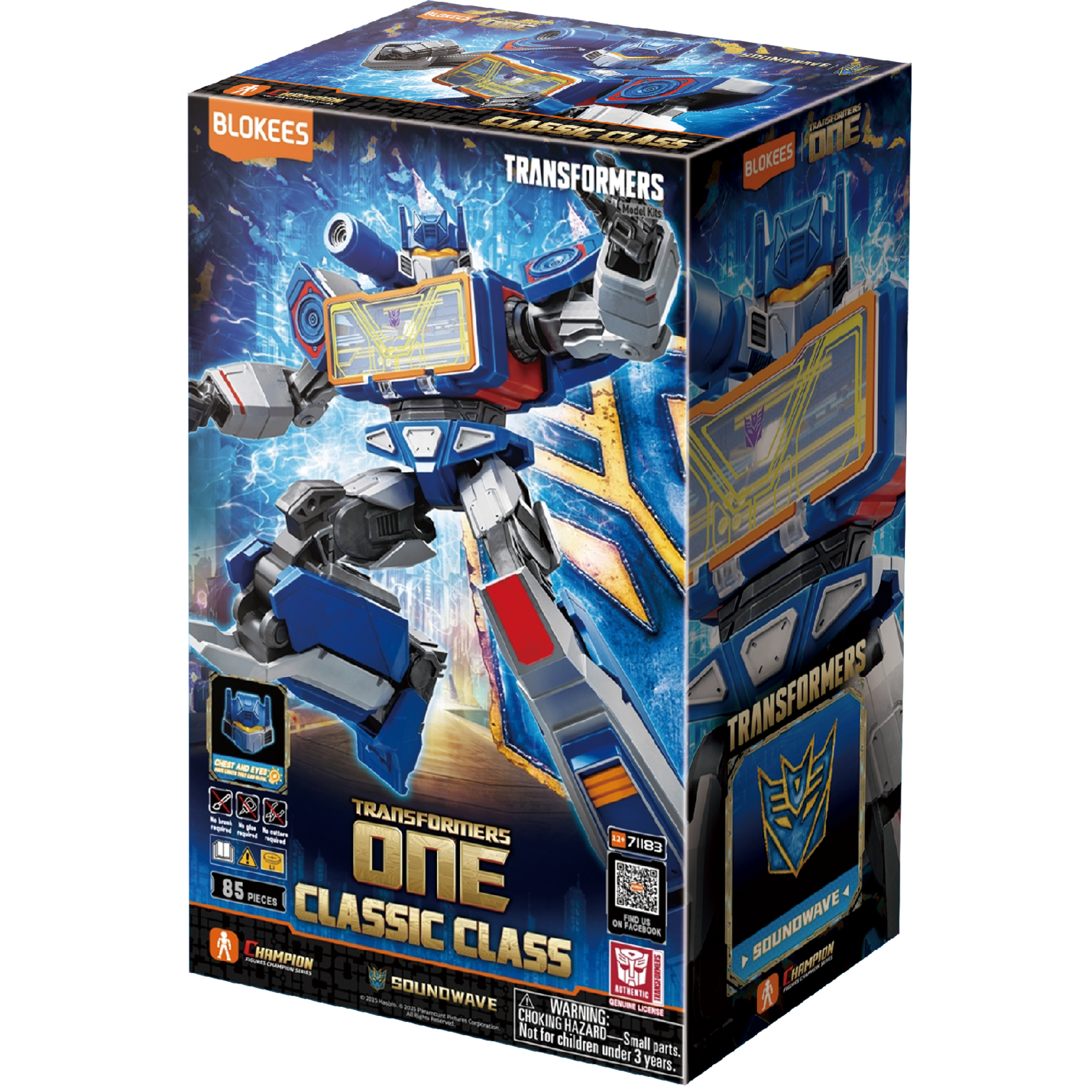 Blokees BKE71183 Blokees Transformers Classic Class 17 Soundwave Plastic Model Kit (Transformers One)