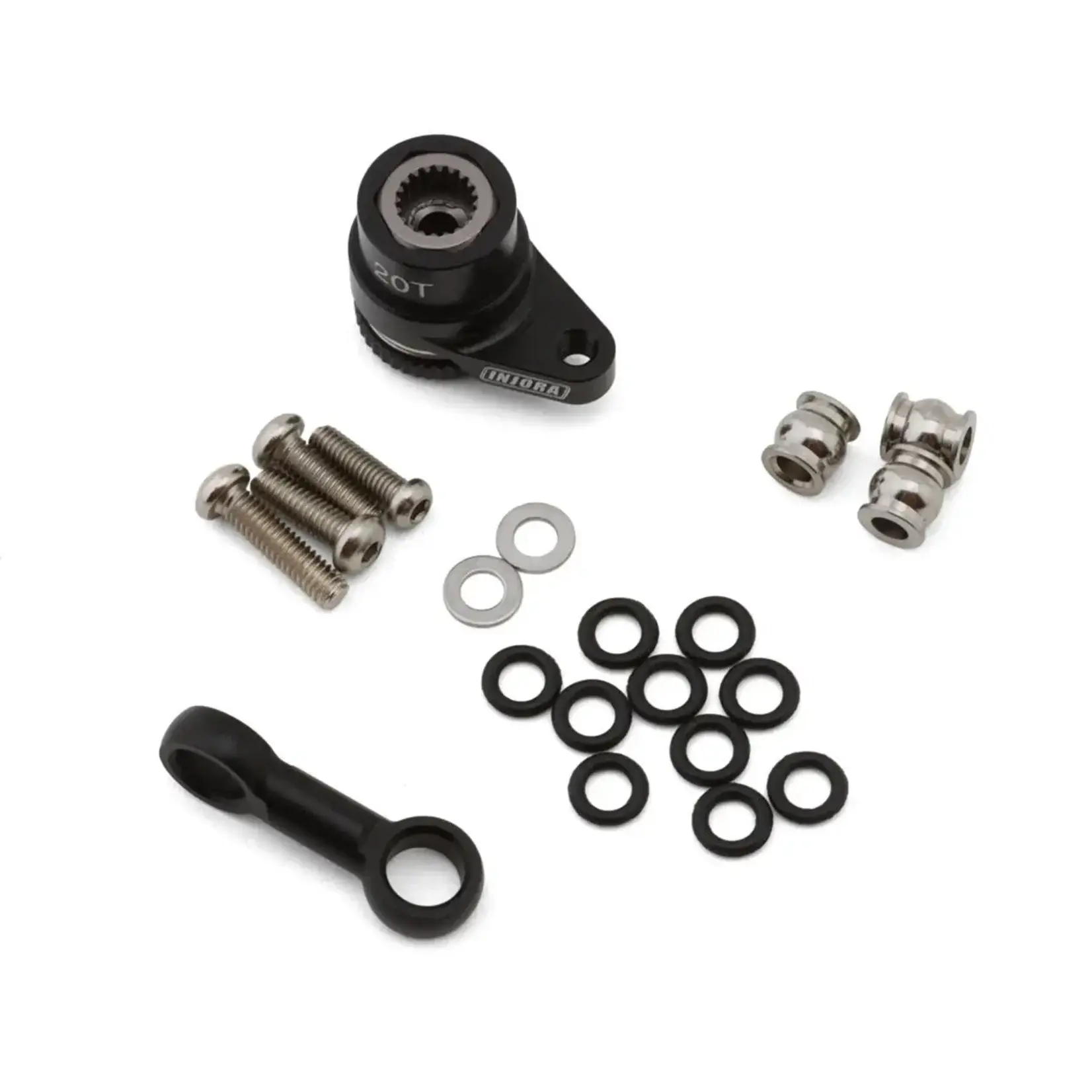 Injora INJGROM-10BK Injora Arrma Grom Aluminum Servo Saver Set (Black) (20T)