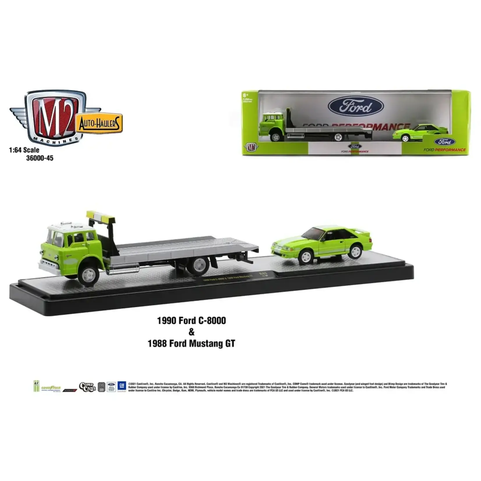 M2 Machines M2-36000-45-21-06 M2 Machines 1990 Ford C-8000 With 1988 Ford Mustang GT Custom Auto-Hauler