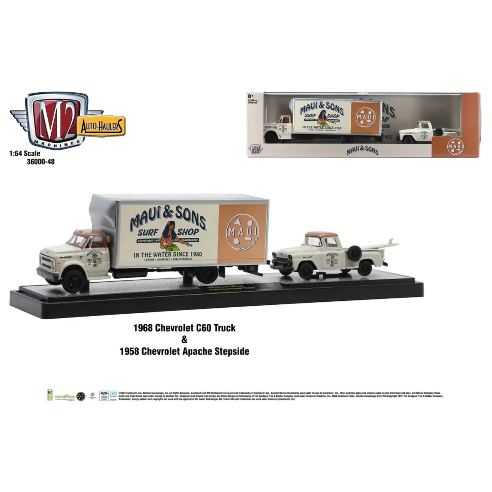 M2 Machines M2-36000-R48-21-17 M2 Machines 1968 Chevrolet C60 Truck Maui And Sons With 1958 Chevrolet Apache Truck Maui And Sons Auto-Haulers
