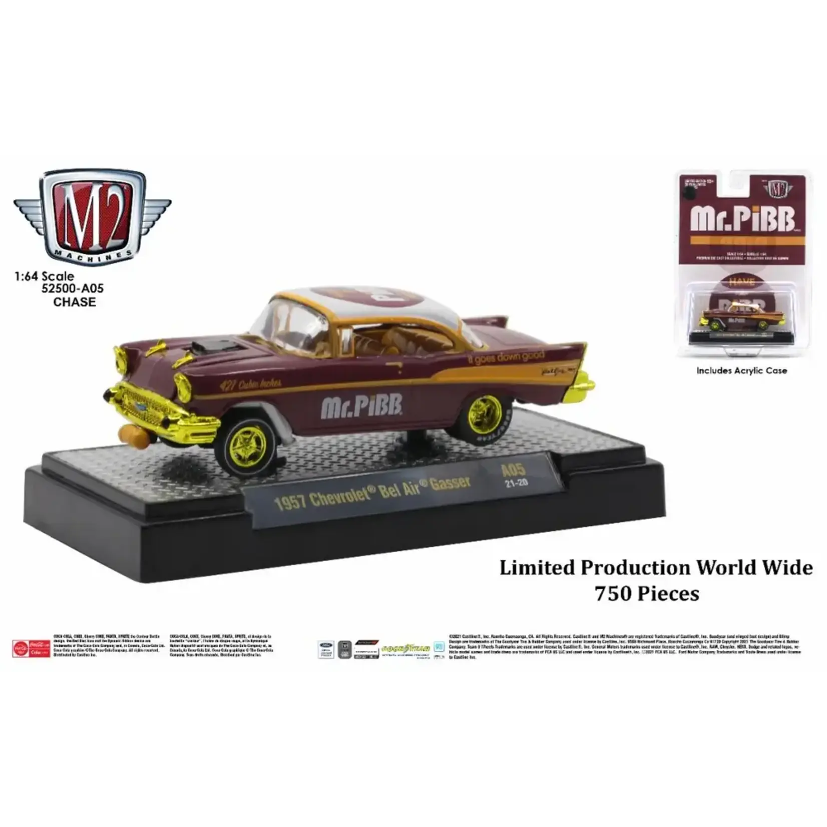 M2 Machines M2-52500-A05-CHASE  M2 Machines 1957 Chevrolet Bel Air Gasser Mr. Pibb