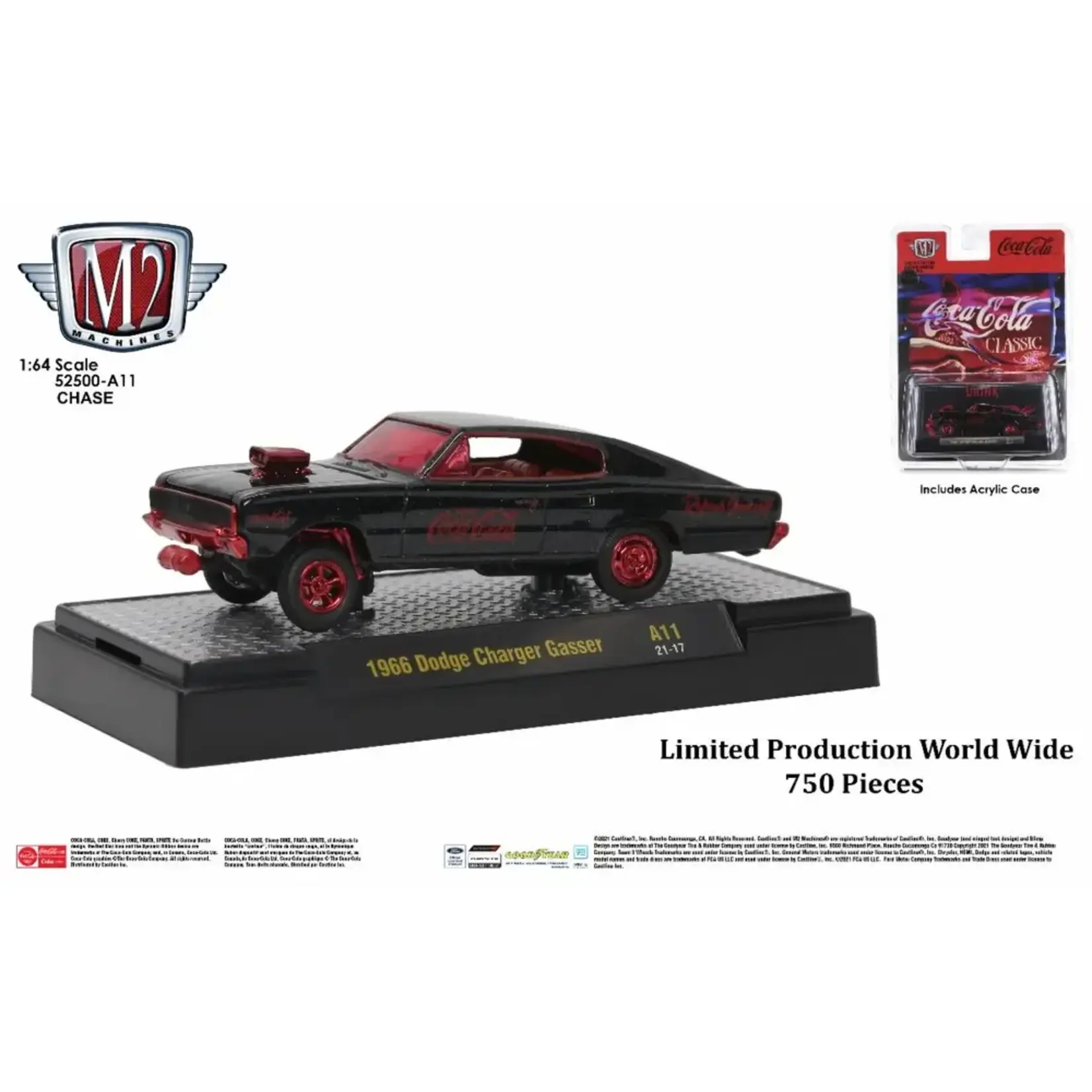 M2 Machines M2-52500-A11-CHASE M2 Machines 1966 Dodge Charger Gasser Coca-Cola