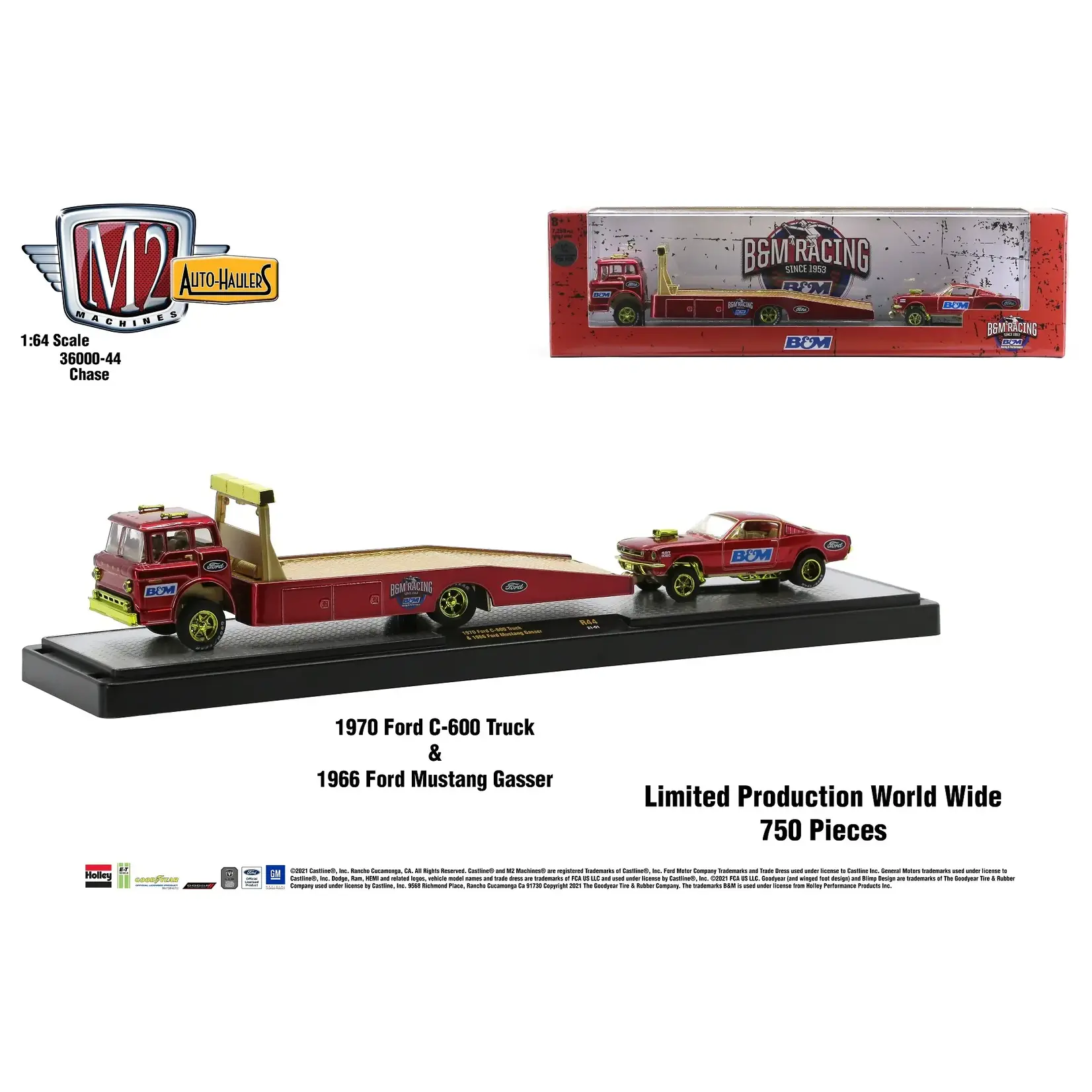 M2 Machines M2-36000-R44-CHASE M2 Machines 1970 Ford C-600 Truck 1966 Mustang Gasser Auto-Haulers