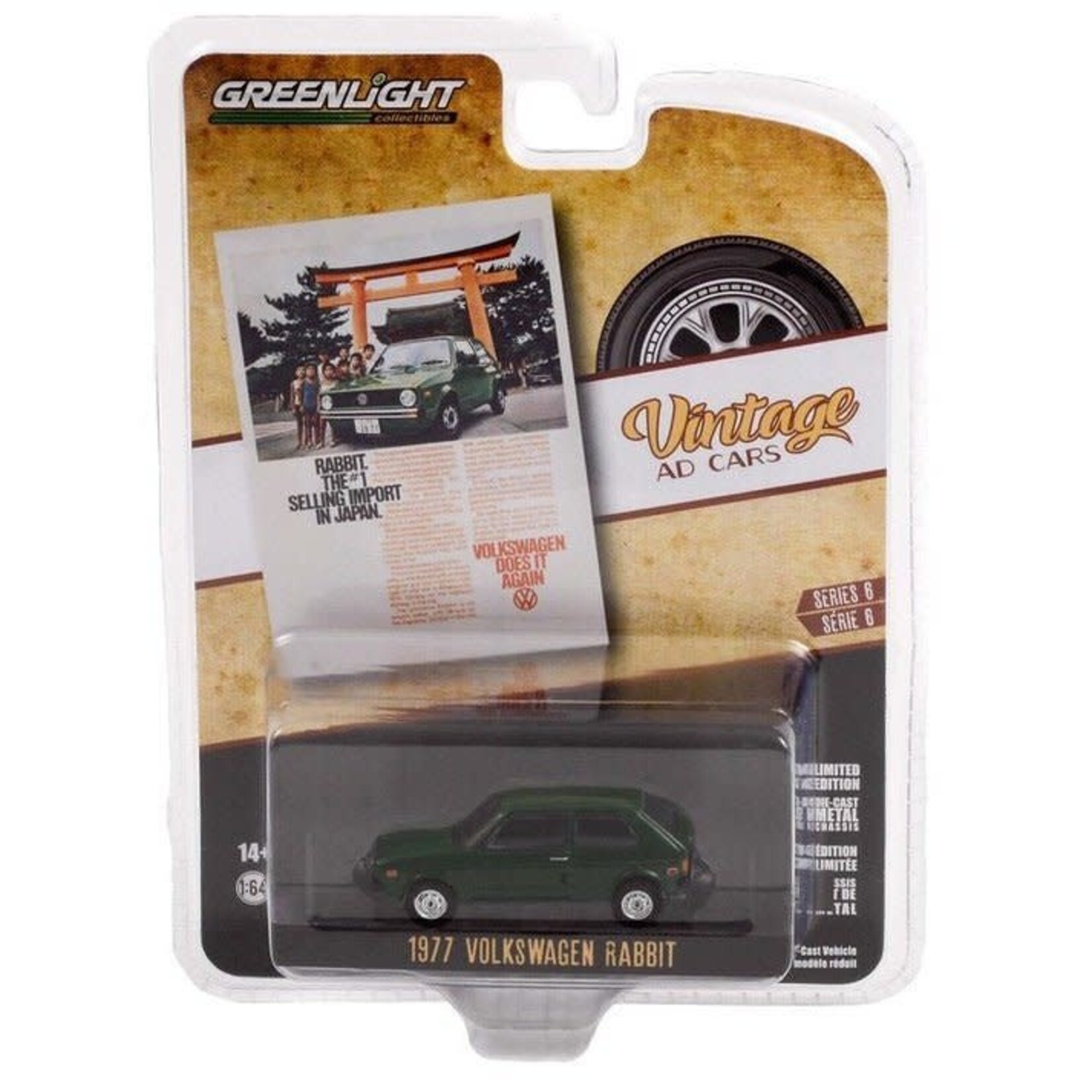 Greenlight GLT39090 Greenlight 1977 Volkswagen Rabbit Vintage Ad Cars