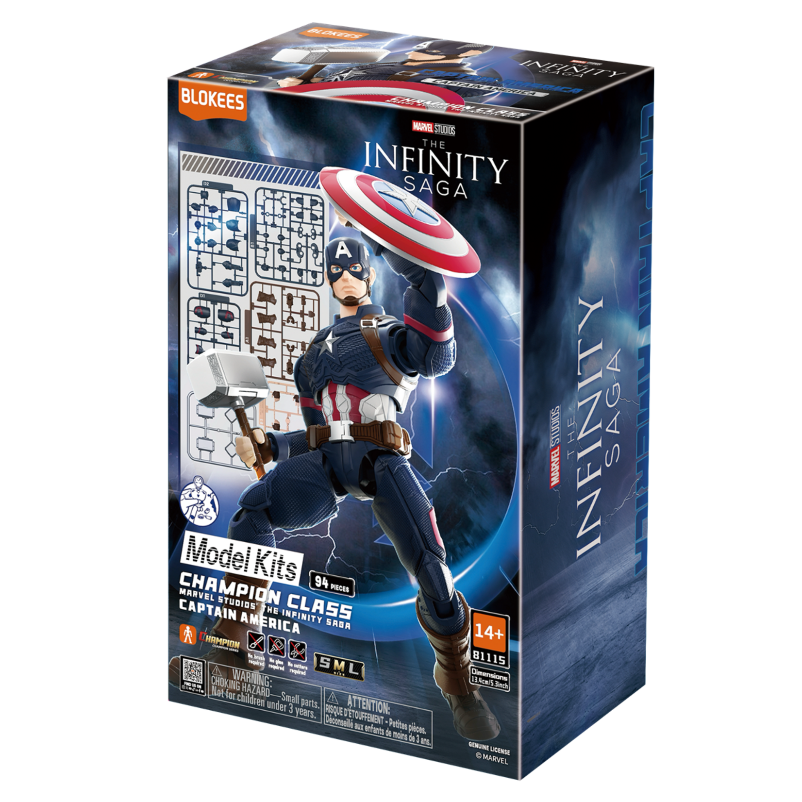 Blokees BKE81115 Blokees Marvel Champion Class 03 Captain America Plastic Model Kit (Infinity Saga)