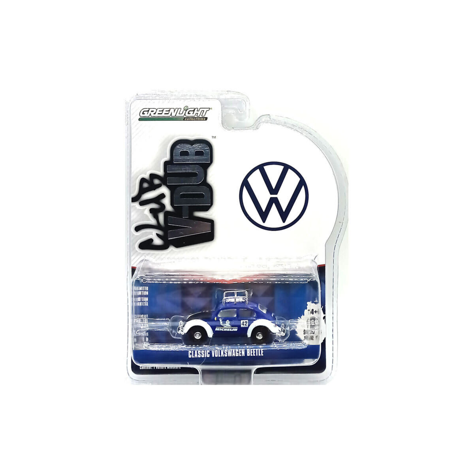 Greenlight GLT36050-E Greenlight Classic Volkswagen Beetle With Roof Rack Michelin Tires Club Vee-Dub Series 14