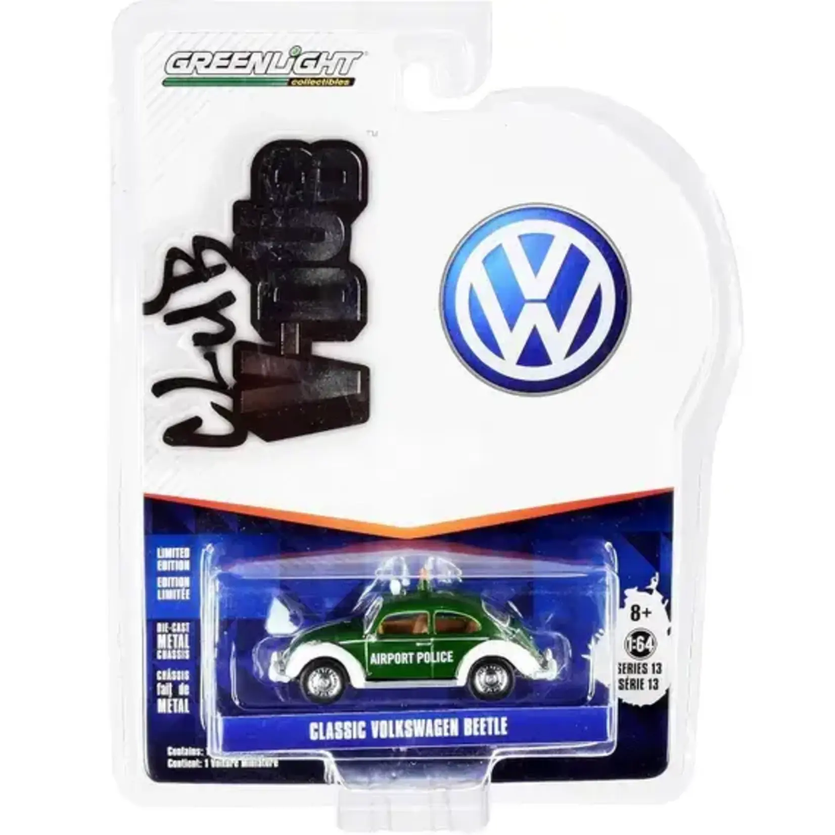 Greenlight GLT36030-D Greenlight Volkswagen Beetle Copenhagen Denmark Airport Police Club Vee-Dub Series 13