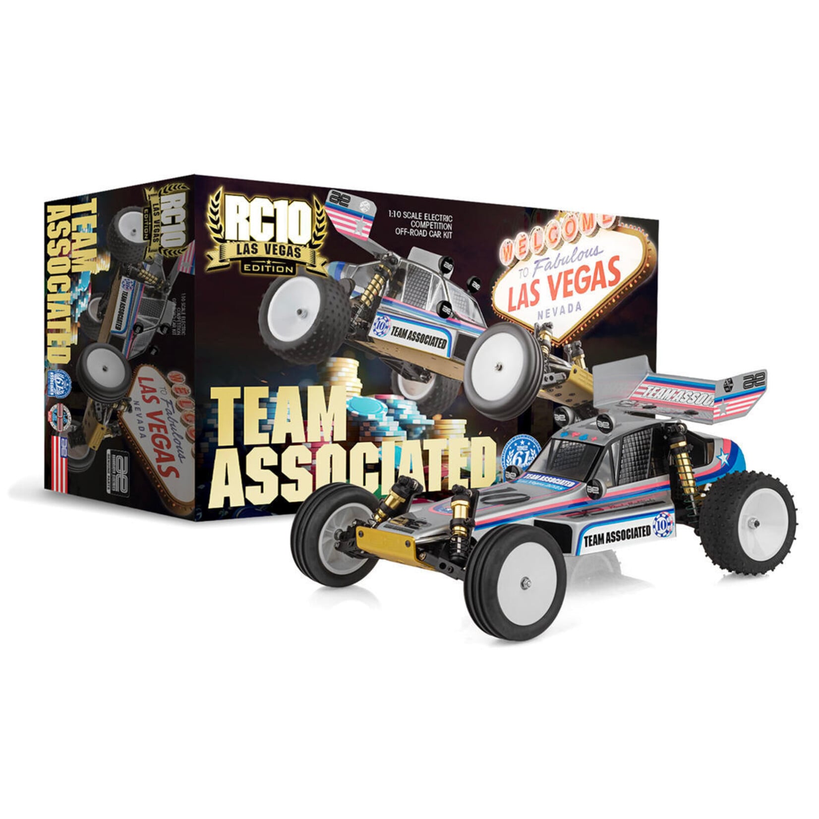 Team Associated ASC6045 Team Associated RC10 Team Car 2025 Las Vegas Edition 1/10 Electric 2WD Buggy Kit (Limited Edition)