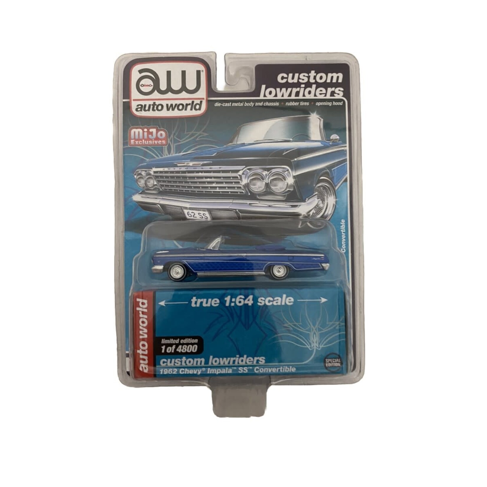 Auto World CP7662 Auto World 1962 Chevrolet Impala SS Convertible Blue MIJO Exclusive