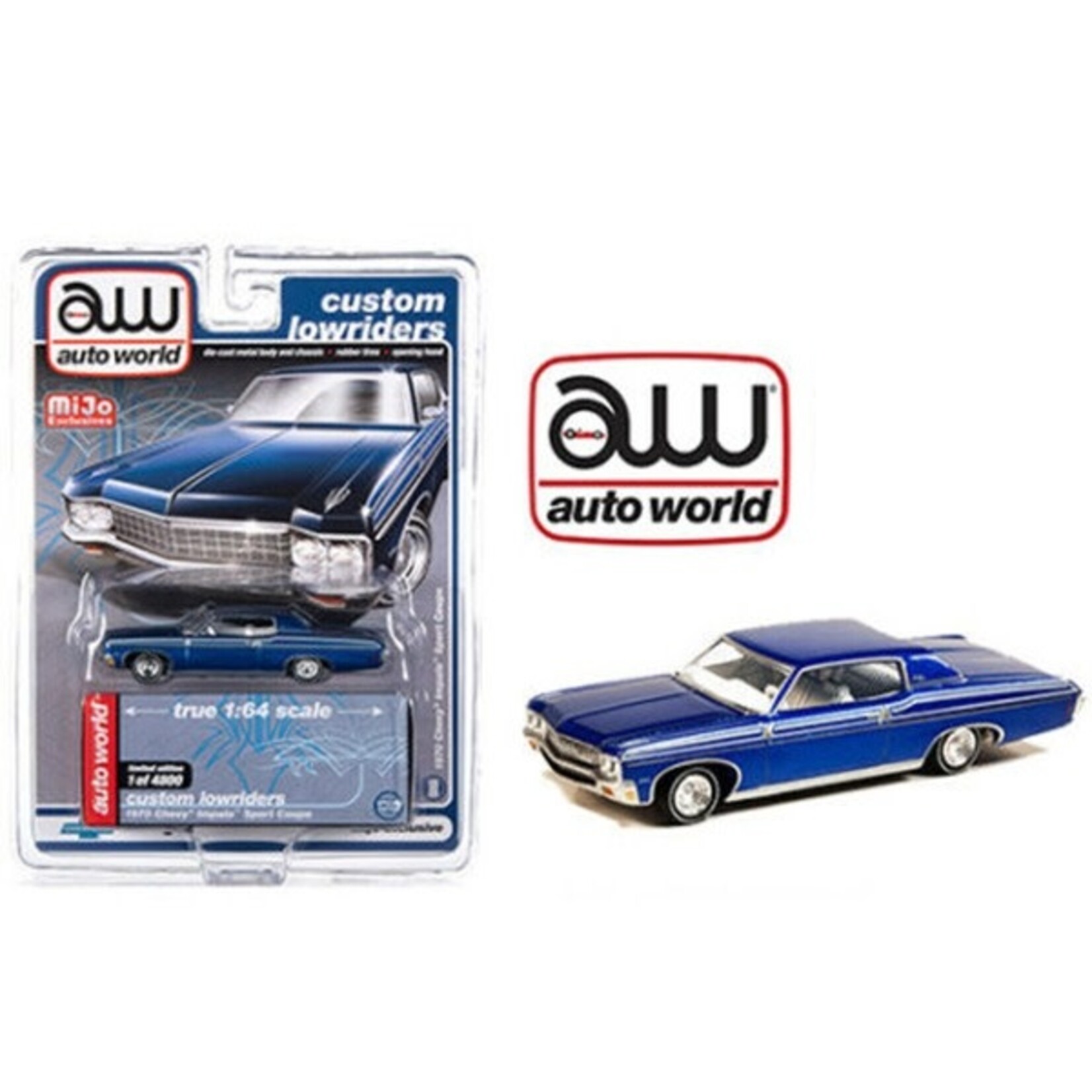 Auto World CP7666 Auto World 1970 Chevrolet Impala SS Sport Coupe Blue MIJO Exclusive