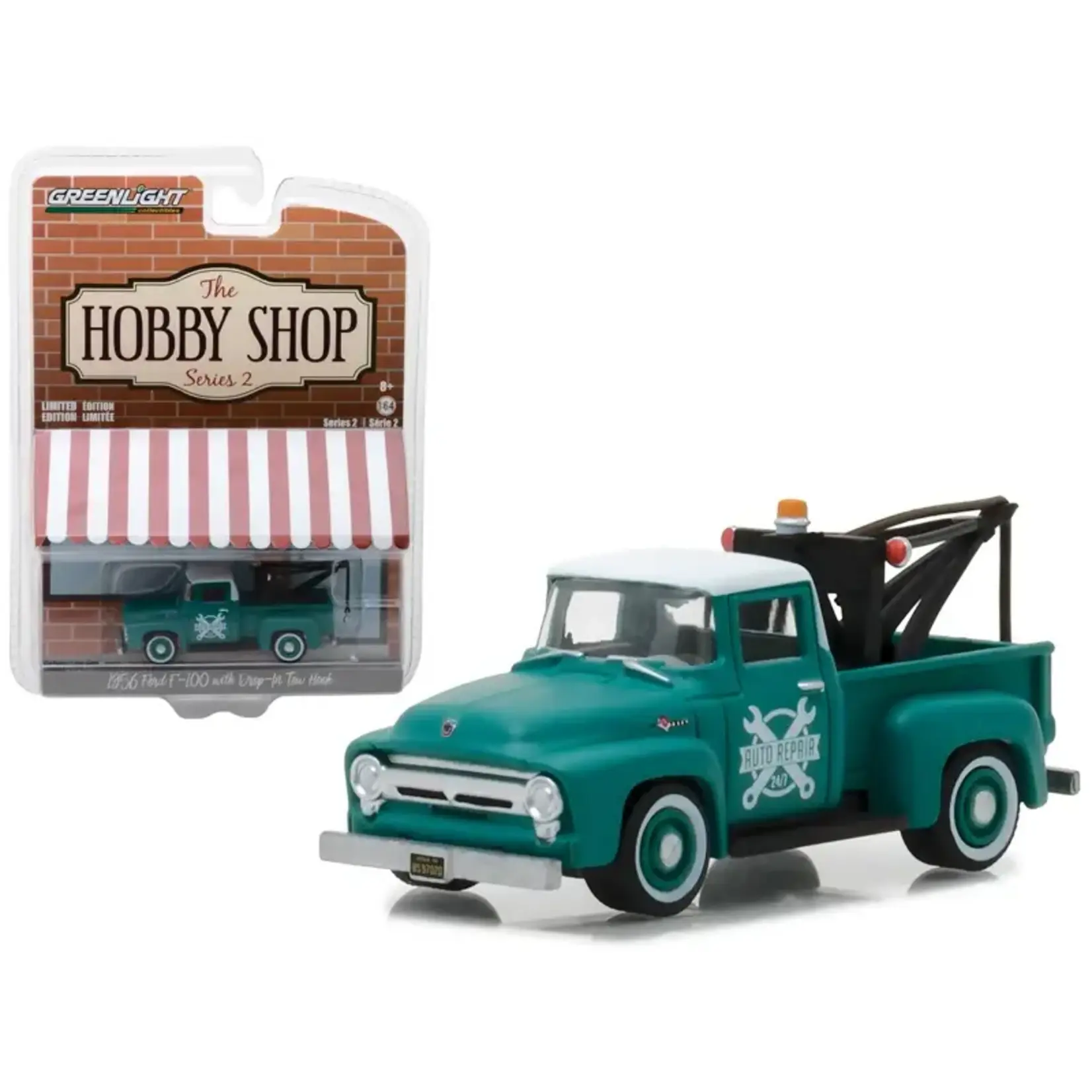 Greenlight GLT97020-A Greenlight 1956 Ford F-100 With Drop-In Tow Hook The Hobby Shop Series 2