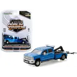 Greenlight GLT46050-D Greenlight 2018 Chevrolet Silverado 3500 Dually Wrecker Blue Dually Drivers Series 5