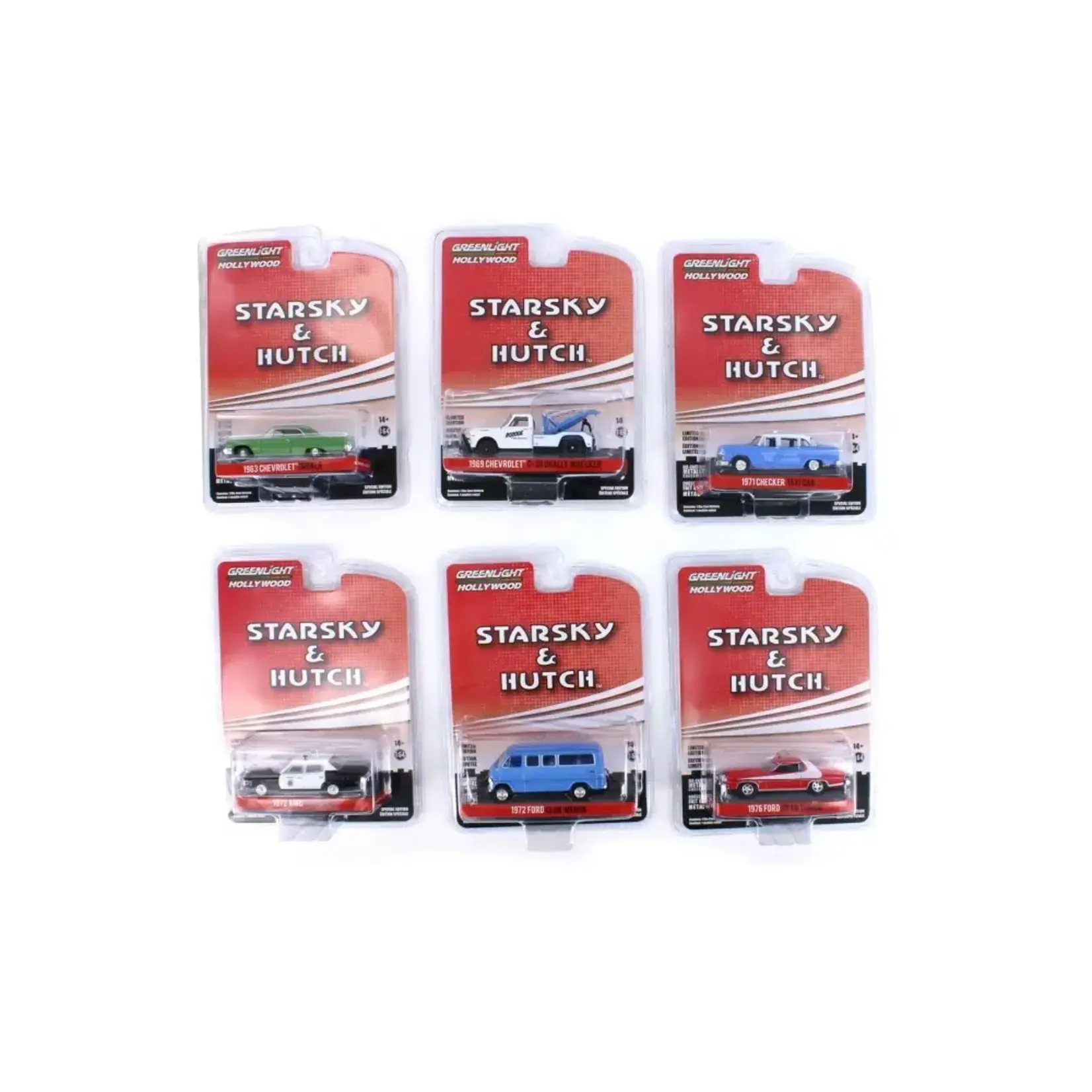 Greenlight GLT44955 Greenlight Hollywood "Starsky &Hutch" 6 Car Set  1976 Ford Gran Torino 1963 Chevrolet Impala
