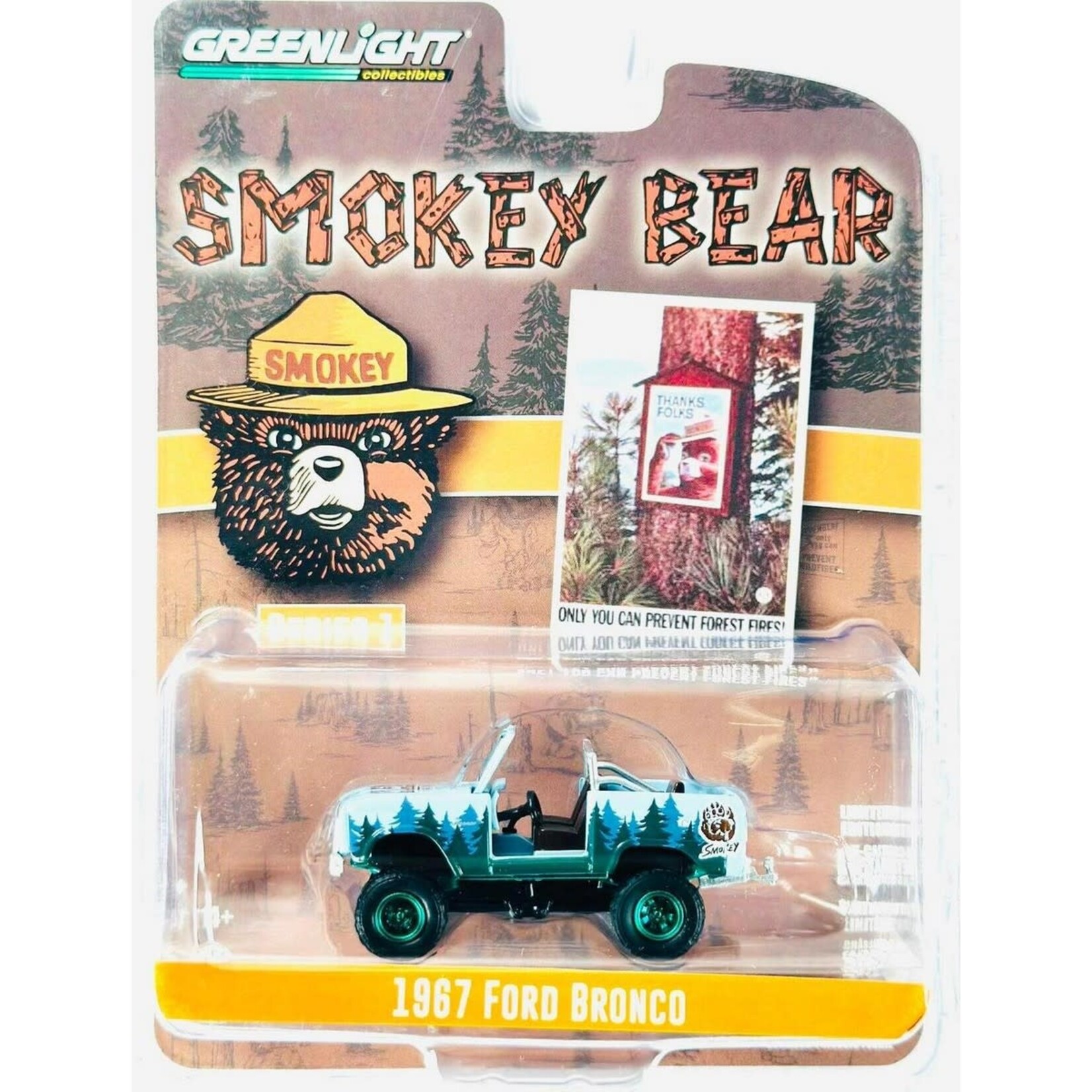 Greenlight GLT38020-C Greenlight 1967 Ford Bronco Doors Removed Only You Can Prevent Forest Fires Smokey Bear Series 1