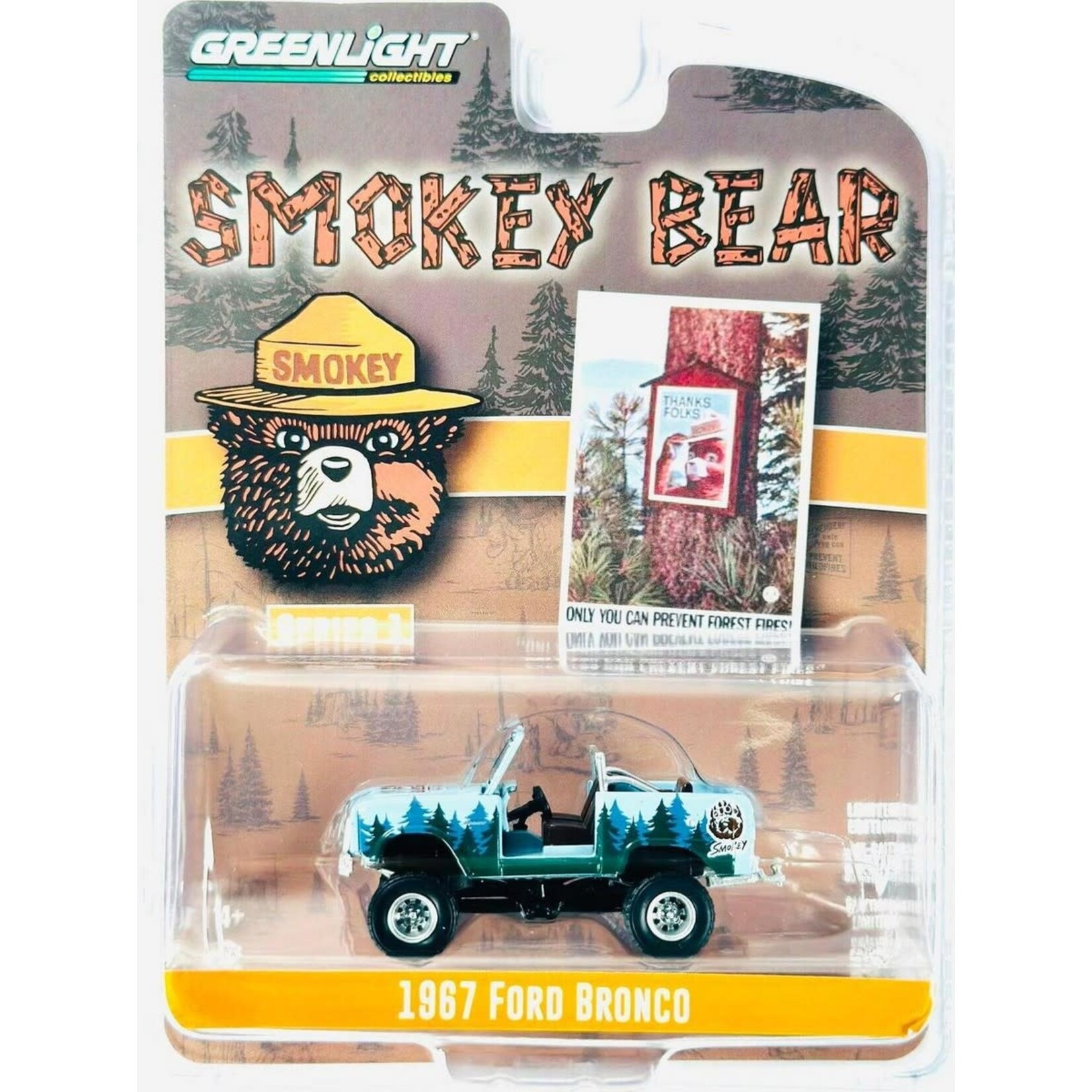 Greenlight GLT38020-C Greenlight 1967 Ford Bronco Doors Removed Only You Can Prevent Forest Fires Smokey Bear Series 1