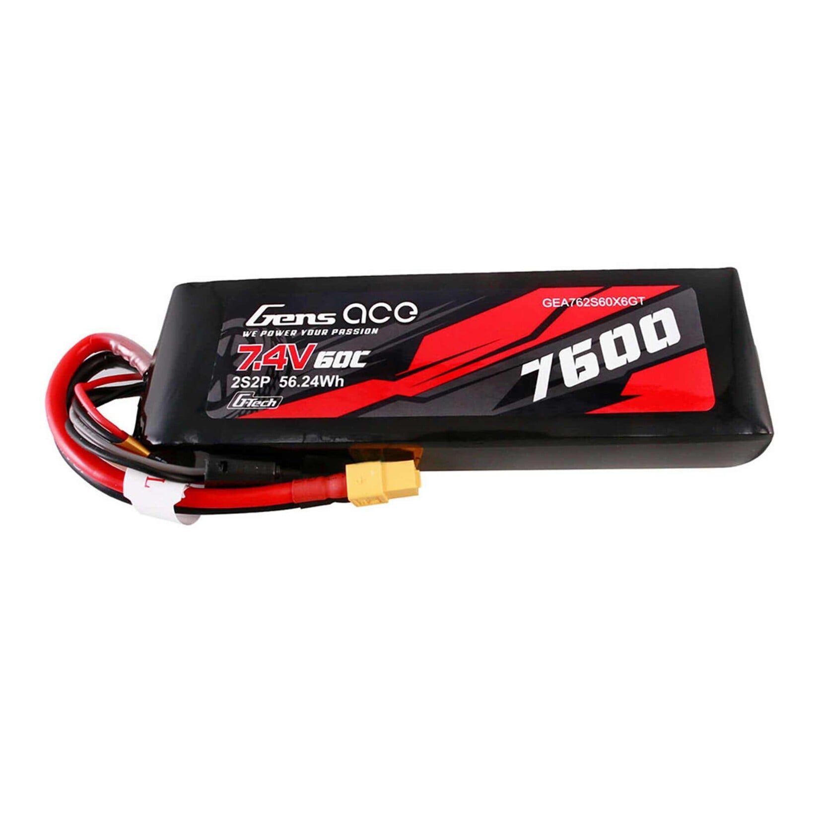 Gens Ace GEA762S60X6GT Gens Ace G-Tech Smart 2S LiPo Battery 60C (7.4V/7600mAh) w/XT60 Connector