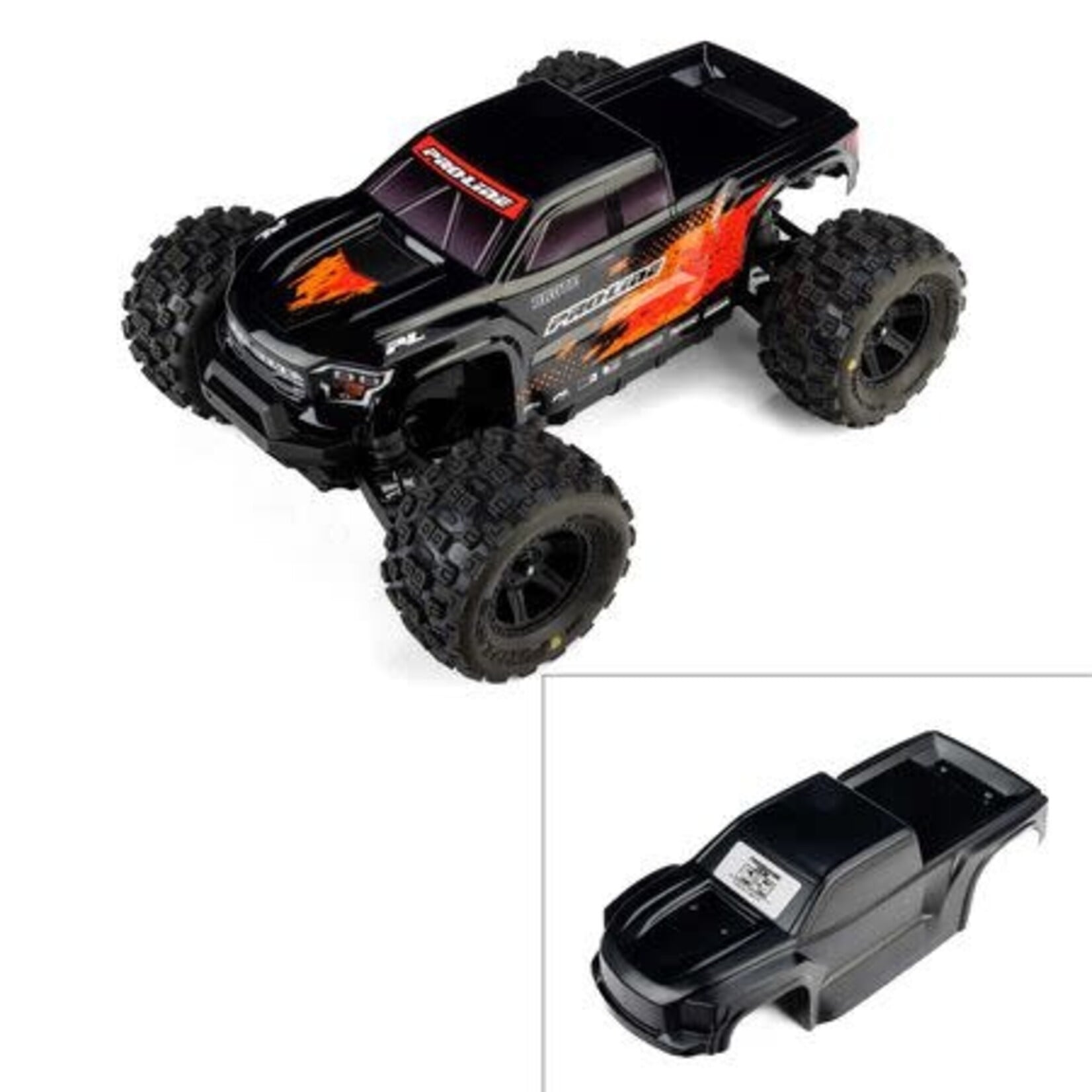 Pro-line Racing PRO368118 Pro-Line Pre-Cut Truck Body Tough Color Black: Traxxas Mini Maxx