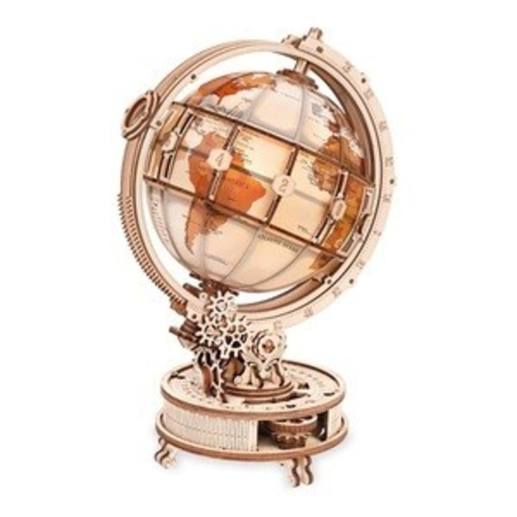 Robotime ROEST003D Robotime Luminous Globe 3D Wooden Puzzle, Electric Version