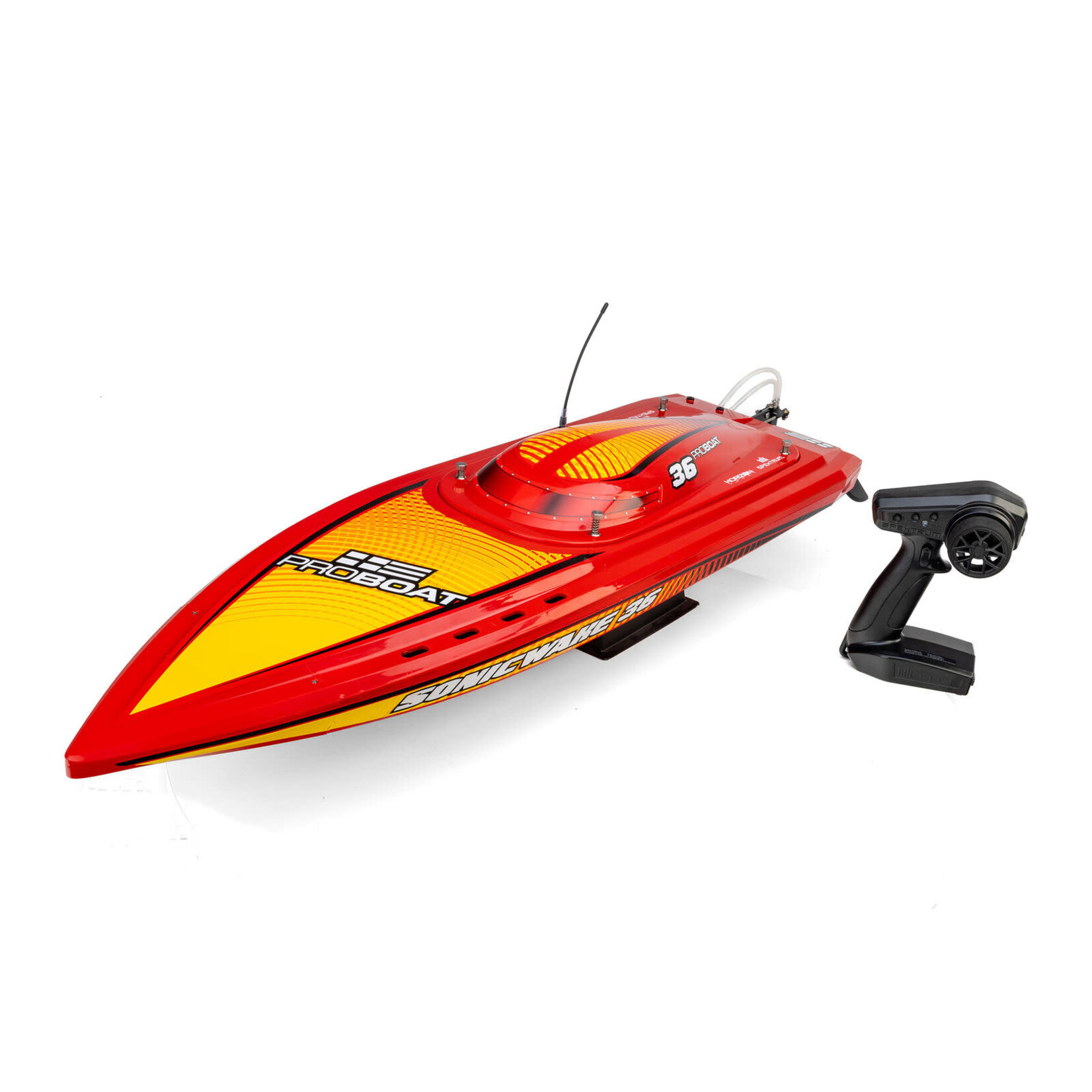 Pro-Boat PRB-2171T2 Sonicwake 36" V3, Self-Righting V-Hull Boat RTR, Red Hull