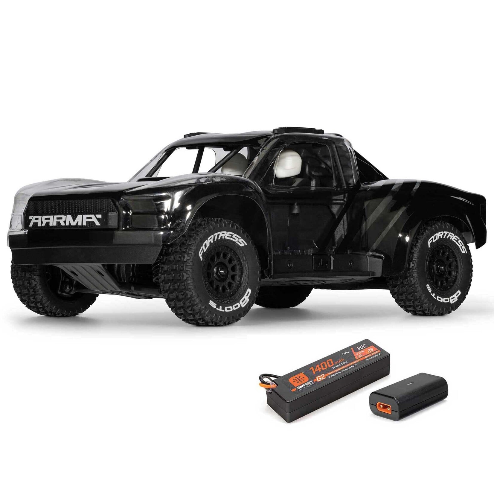 Arrma ARA2104KT1 1/16 MOJAVE GROM 4X4 RTA KIT Brushed Desert Truck (Battery & Charger Included), Clear/Black