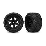Traxxas TRA9170-BLK Traxxas VX3 4X4 Tires & Wheels Assembled Glued (2.8") (Rxt Black Wheels Sledgehammer St Tires Foam Inserts) (4Wd Front And Rear 2Wd Electric Front Only) (2) (Tsm Rated)