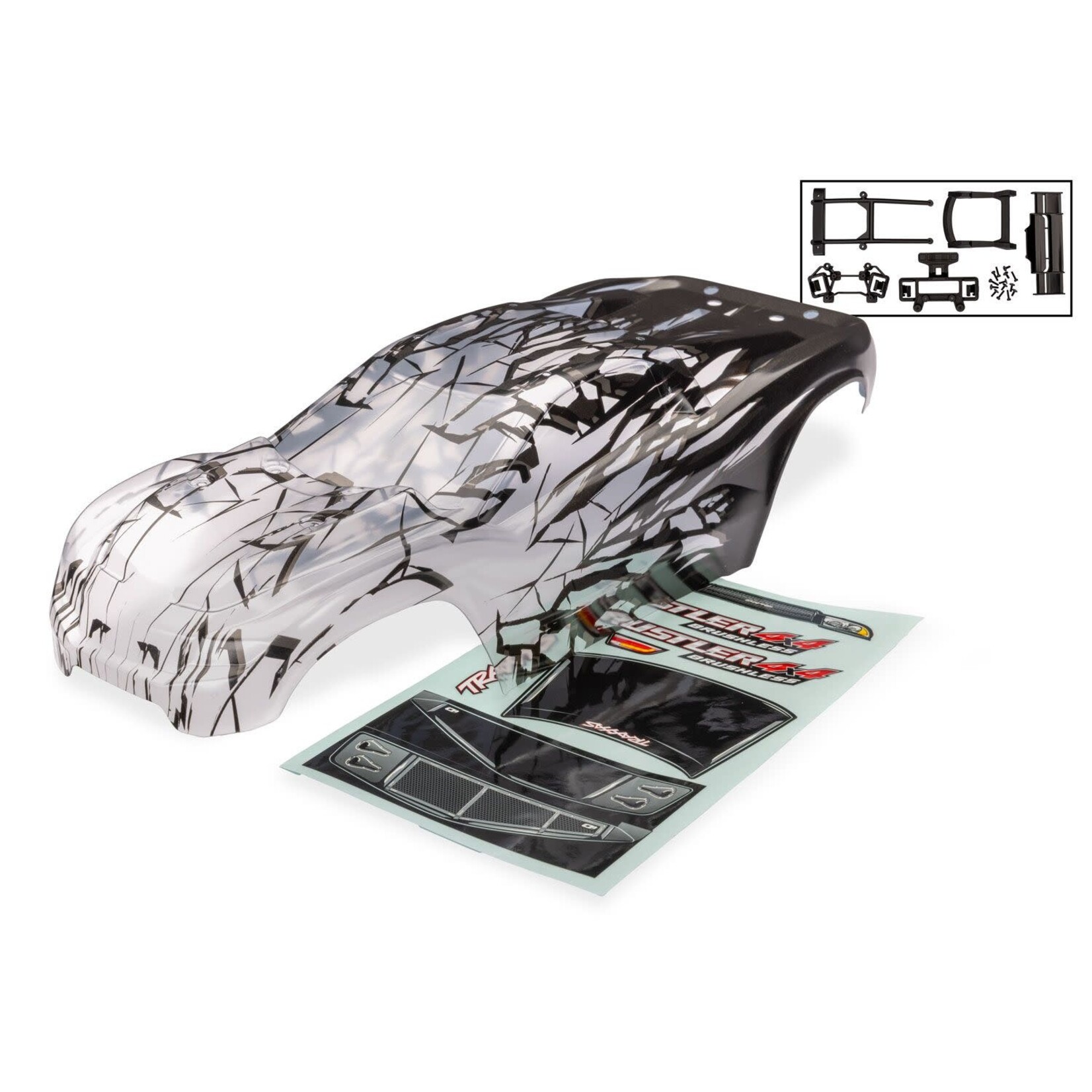 Traxxas TRA9077X Traxxas VX3 4X4 Body Rustler 4X4 Prographix (Graphics Are Printed Requires Paint & Final Color Application)/ Decal Sheet