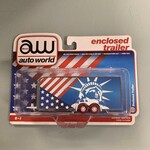 Auto World AWSP092-CHASE Auto World Patriotic Theme Enclosed Trailer Select Series Hobby Exclusive