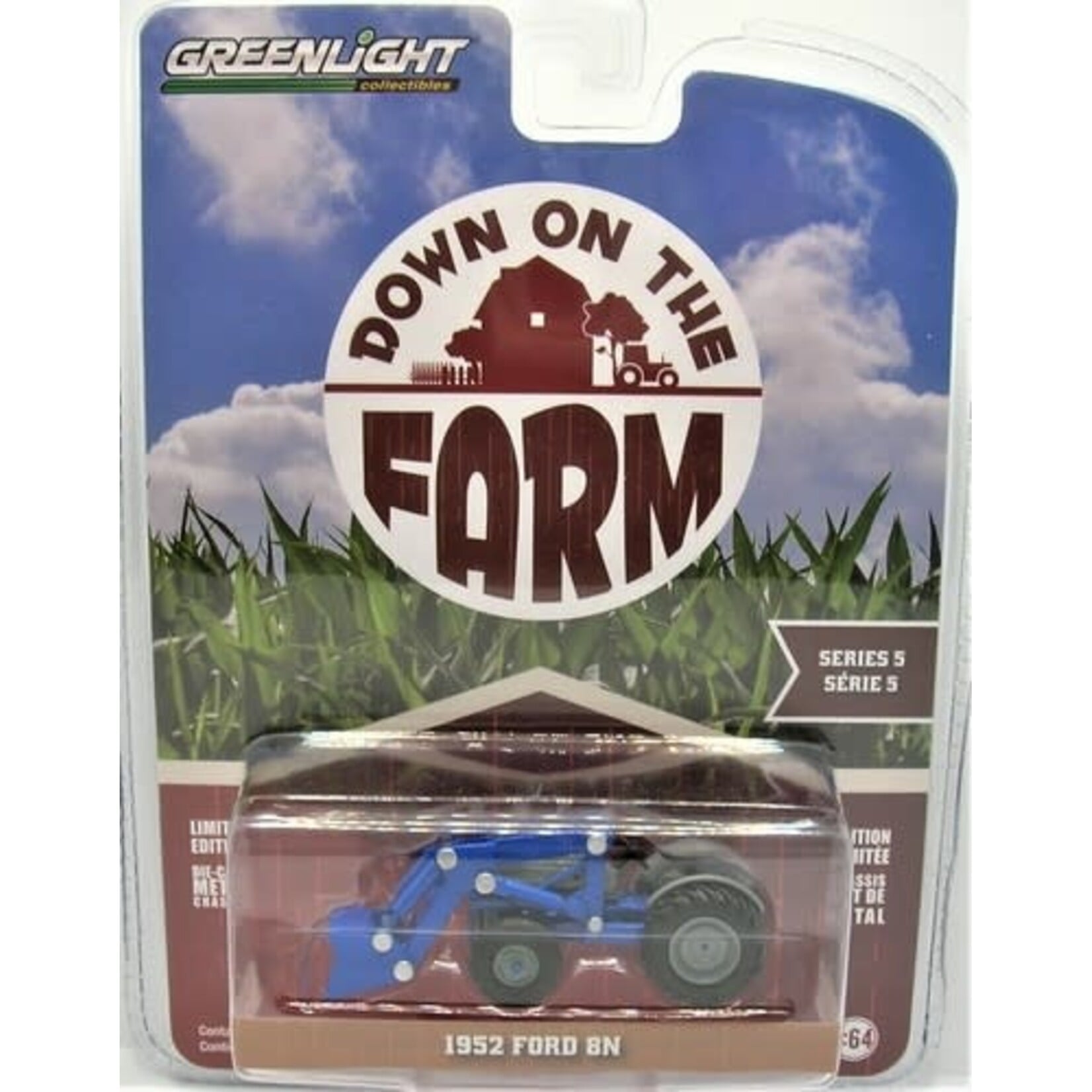 Greenlight GLT48050-A Greenlight 1952 Ford 8N Tractor With Front Loader Blue And Gray Down On The Farm Series 5