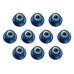 Team Associated ASC25392 Associated Factory Team 3mm Aluminum Flanged Locknut (Blue) (10)