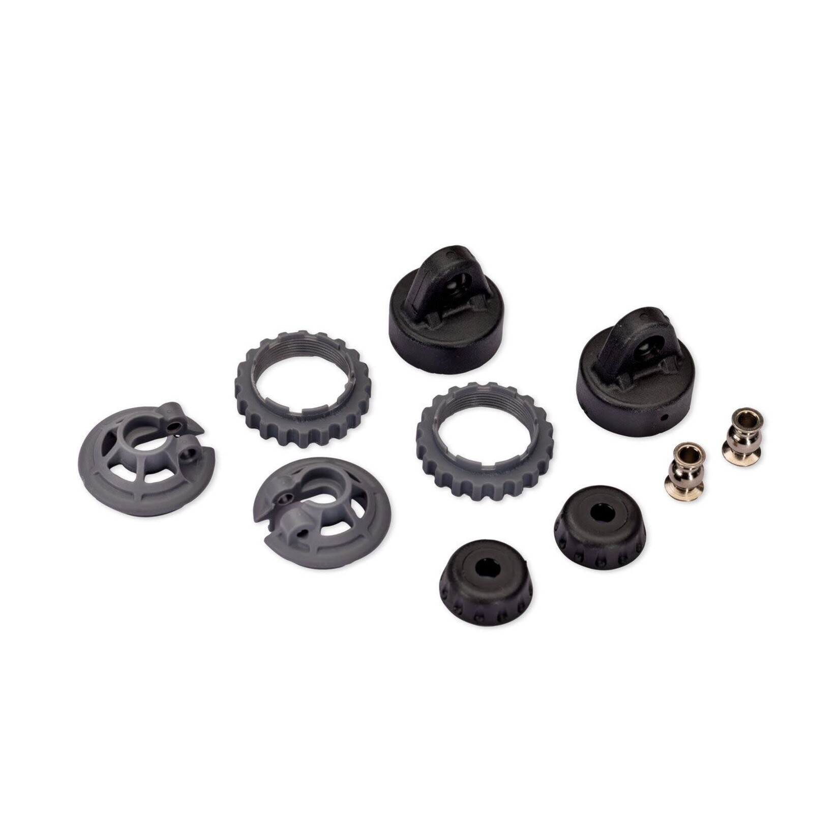 Traxxas TRA7468-SLGRY Traxxas Slash 2WD Caps And Spring Retainers Gtr Shock (Upper Cap (2)/ Hollow Balls (2)/ Bottom Cap (2)/ Upper & Lower Retainers (Slate Gray) (2 Each))