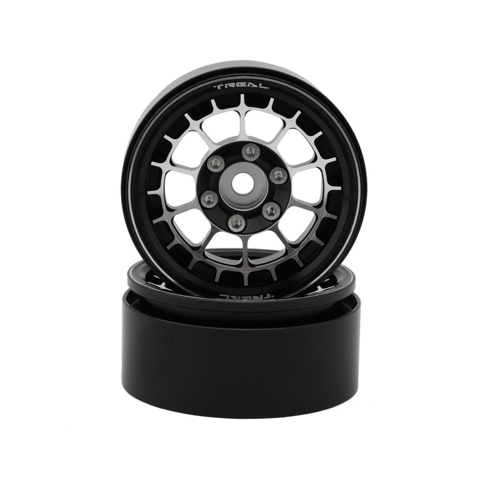 Treal Hobby TLHTWHEEL-62 Treal Hobby Type A 1.9 Spoked Beadlock Wheels (Black) (2)