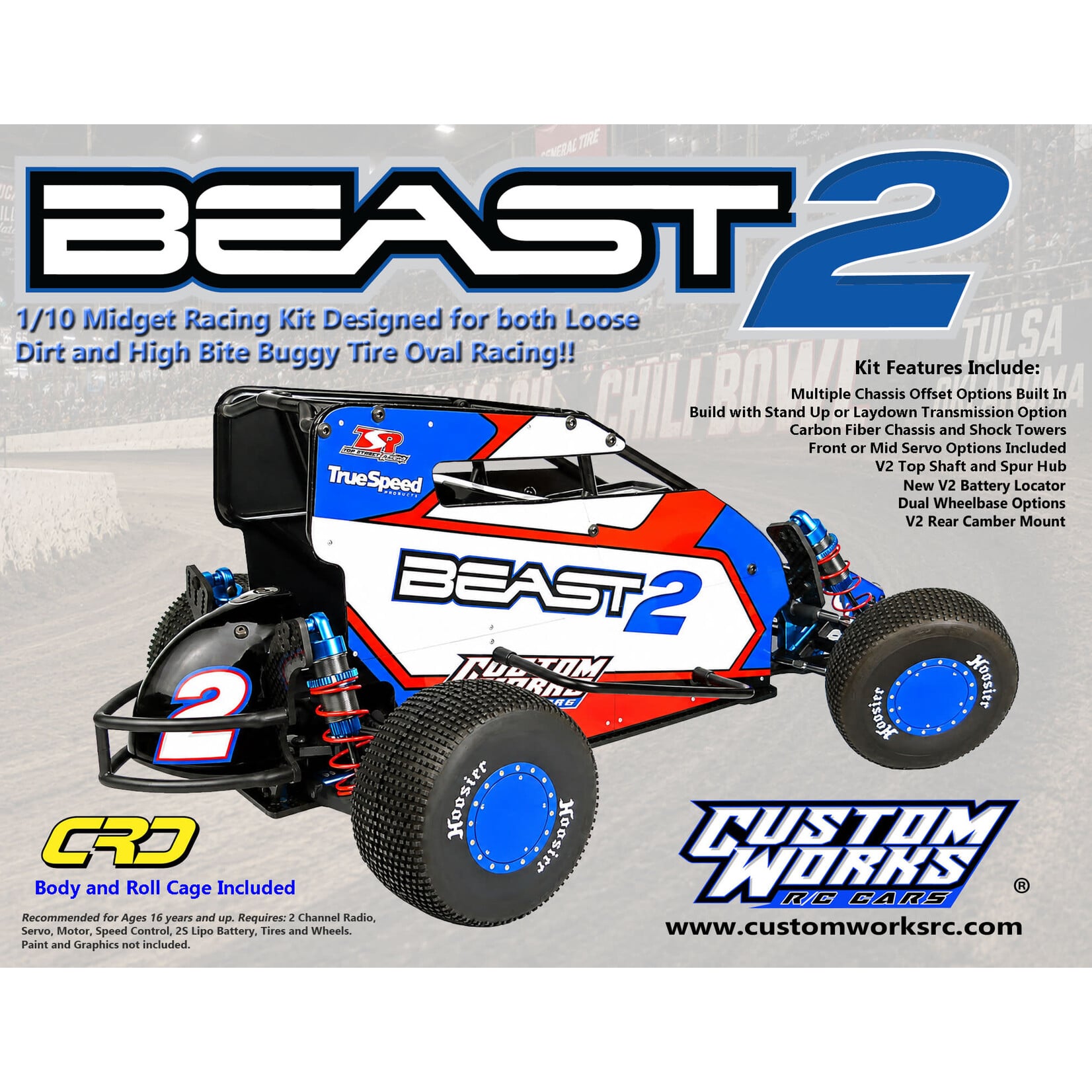 Custom Works RC Products CW0652 Custom Works Beast 2 Midget Kit