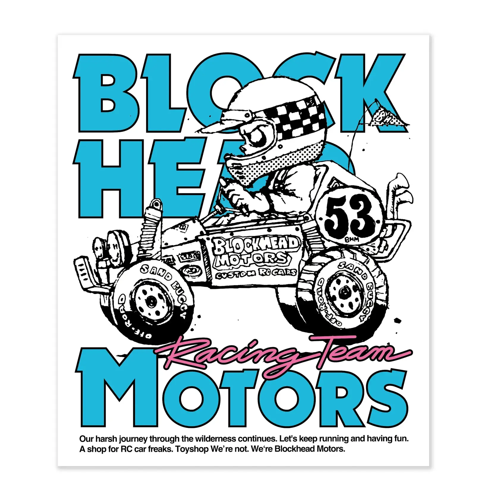 Blockhead Motors Blockhead Comical Buggy Sticker