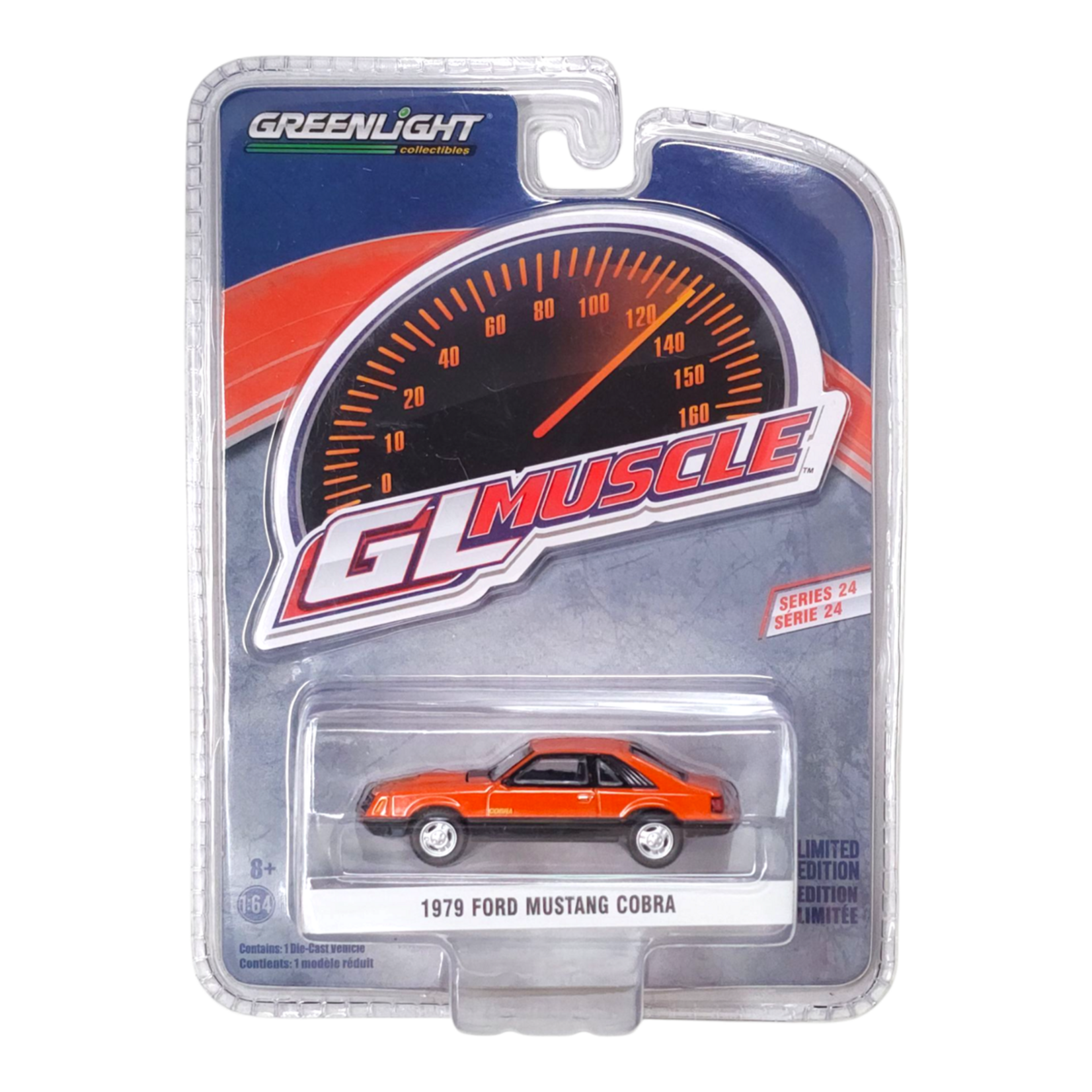 Greenlight GLT13290-C 13Greenlight 1979 Ford Mustang Cobra Tangerine Orange And Black With Graphics GL Muscle Series 24