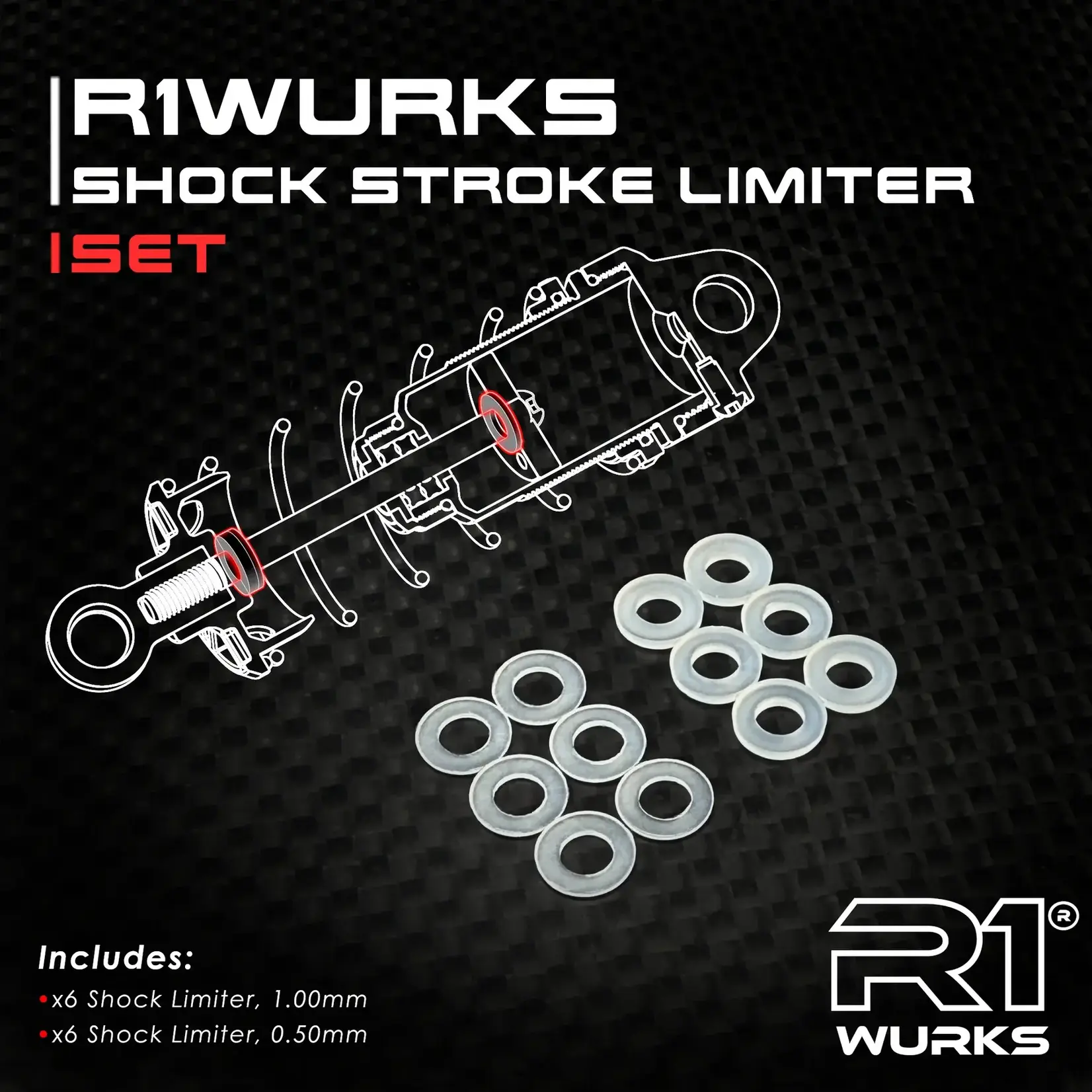 R1 R1900335 R1Wurks Shock Stroke Limiter Set