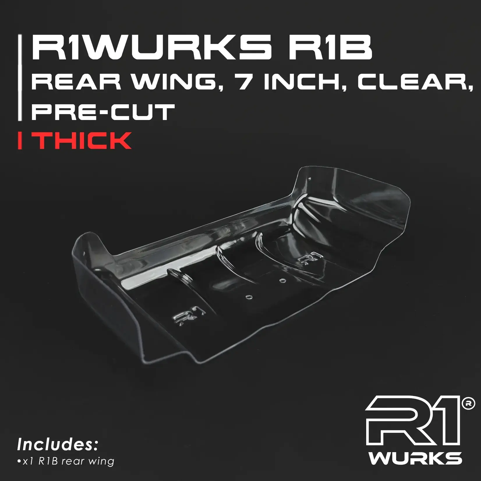 R1 R1920324 R1Wurks R1B Rear Wing, 7 Inch, Pre-Cut, Thick