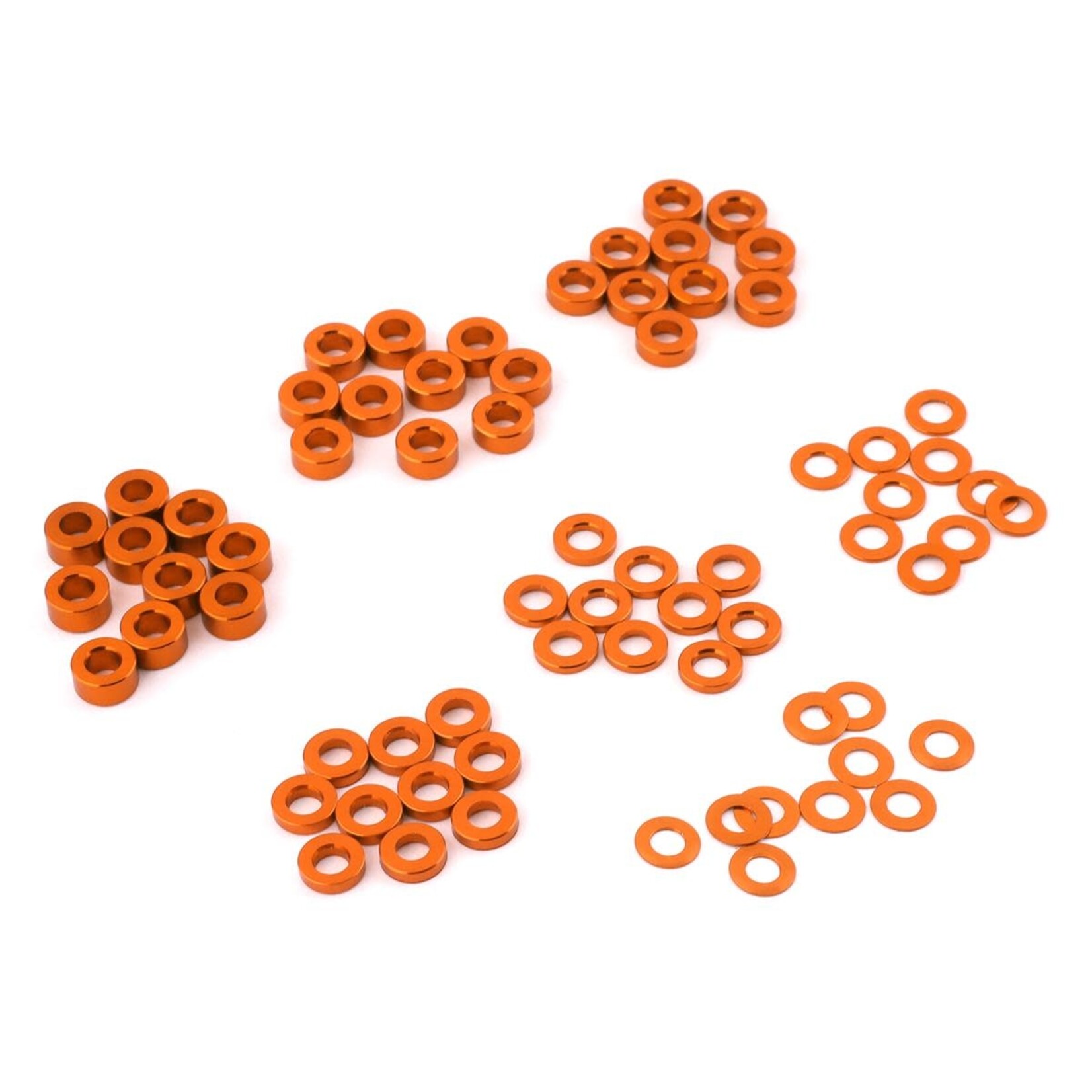 Yeah Racing YEA-YA-0390OR Yeah Racing 3x0.25/0.5/1.5/2/2.5/3mm Flat Washer Set (Orange) (70)