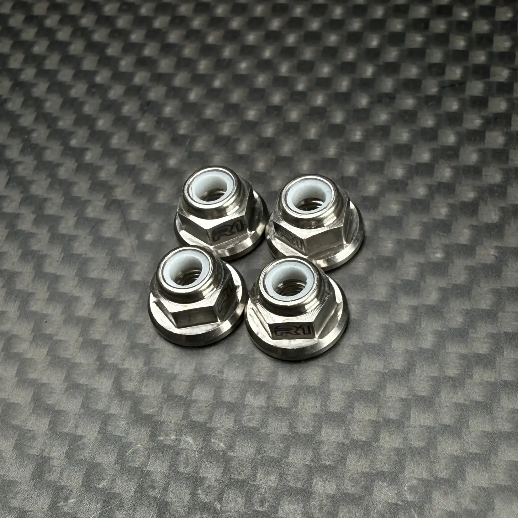 R1 R1900016-1 R1 Wurks Titanium M3 Flanged Locknuts (Natural) (4)