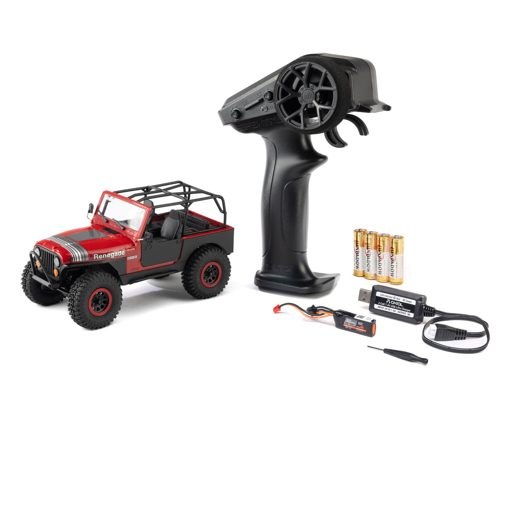 Axial PRE-ORDER AXI-3273T1 Axial SCX30 Jeep CJ-7 Renegade Red 1/30 4WD RTR Scale Mini Crawler