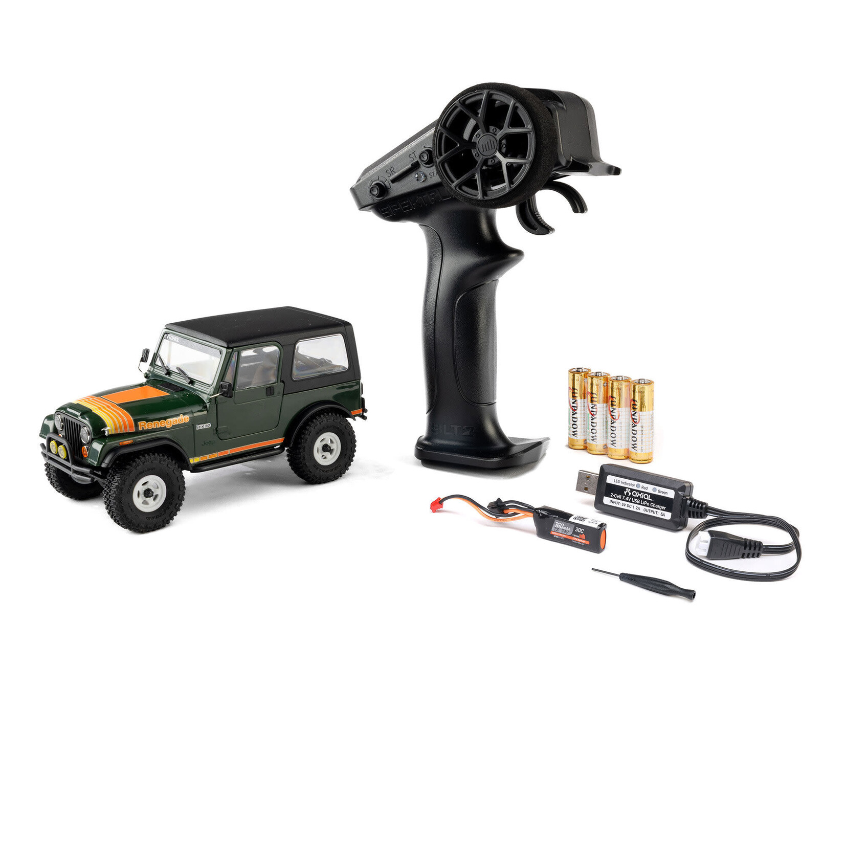 Axial PRE-ORDER AXI-3273T2 Axial SCX30 Jeep CJ-7 Renegade Green 1/30 4WD RTR Scale Mini Crawler