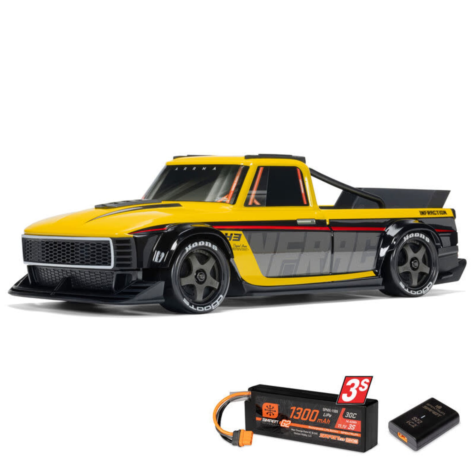 Arrma PRE-ORDER ARA2315ST2 Arrma Infraction Grom 3S BLX 1/12 4WD RTR Brushless Street Bash Truck (Yellow/Black)