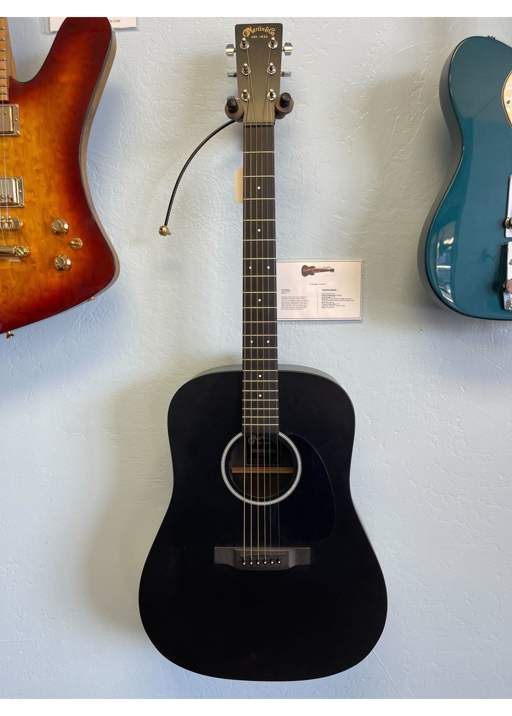 martin dxae black acoustic guitar