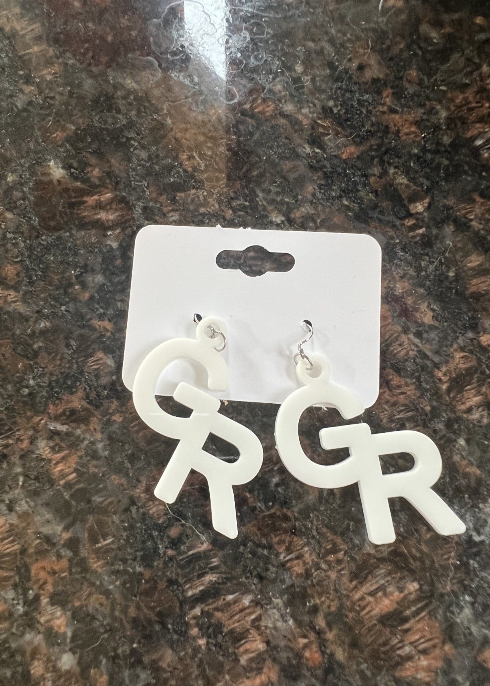 White GR Earrings